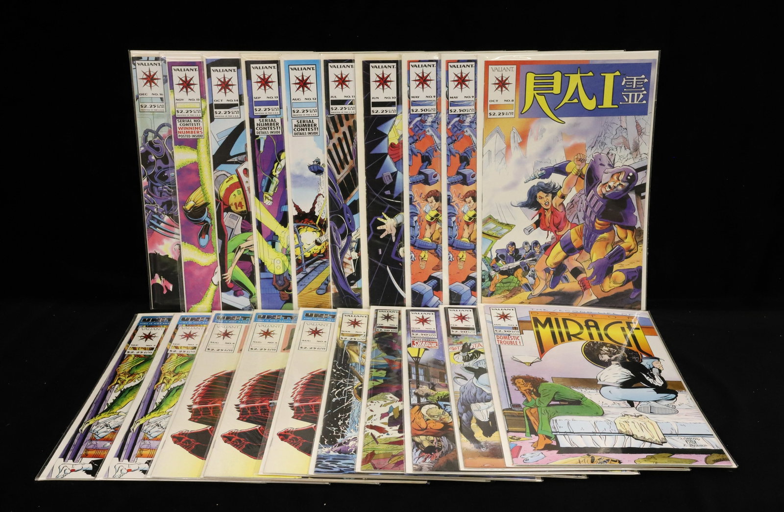 (20) Valiant comics comic books: (15) "Rai", (3) "Doctor Mirage", and (2) "Ninjak" comics PLEASE READ CAREFULLY - ITEMS MUST BE PAID FOR THROUGH LIVE AUCTIONEERS OR WITH CASH OR CHECK IN PERSON - Terms for Purchasing and Shipping of