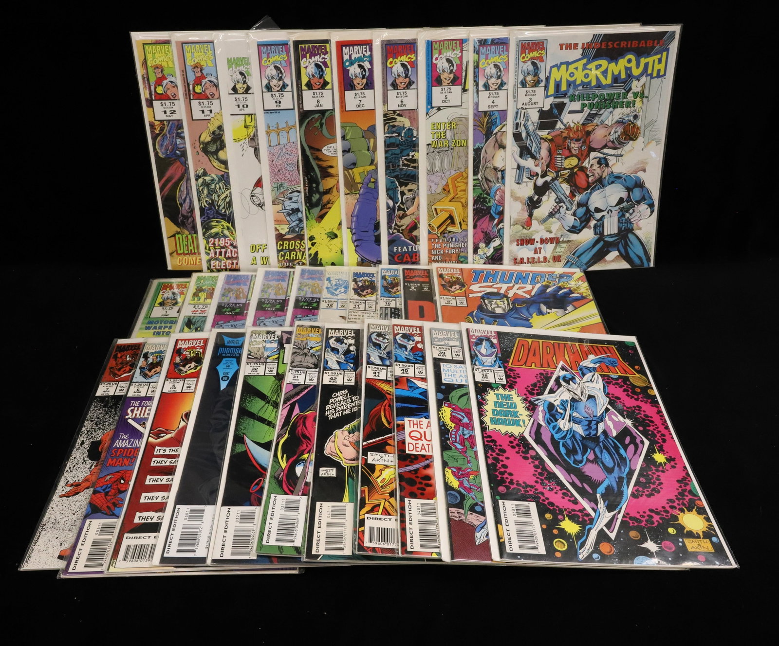 (31) Marvel Comics comic books: Including "Thunder Strike", "Darkhawk","Motormouth", etc. PLEASE READ CAREFULLY - ITEMS MUST BE PAID FOR THROUGH LIVE AUCTIONEERS OR WITH CASH OR CHECK IN PERSON - Terms for Purchasing and Shipping