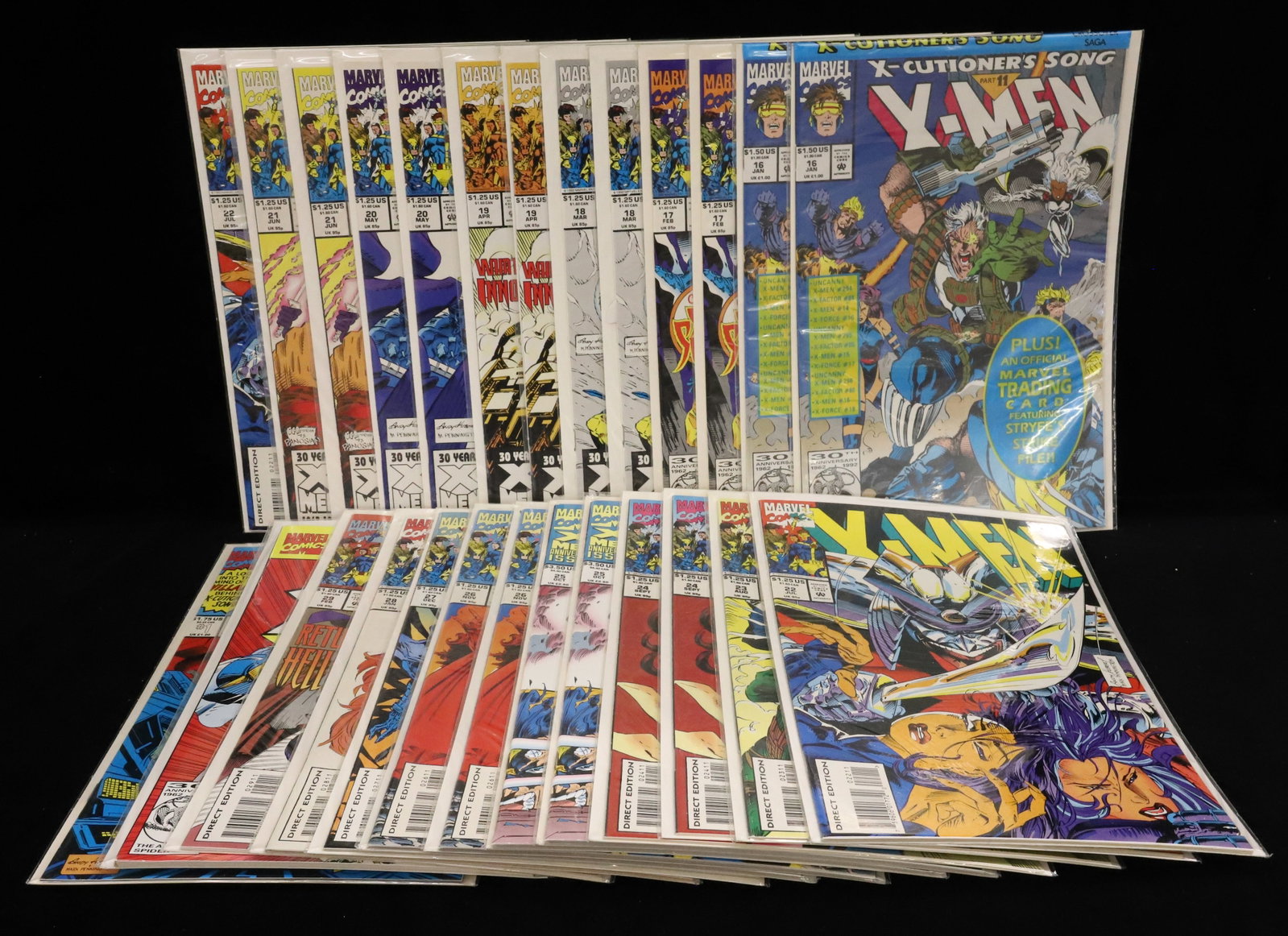 (26) Marvel Comics comic books: Lot of "X-Men" comics (Guess Who's Back, The Puzzle Quest, Return to Hellfire, plus more titles PLEASE READ CAREFULLY - ITEMS MUST BE PAID FOR THROUGH LIVE AUCTIONEERS OR WITH CASH OR CHECK IN PERSON