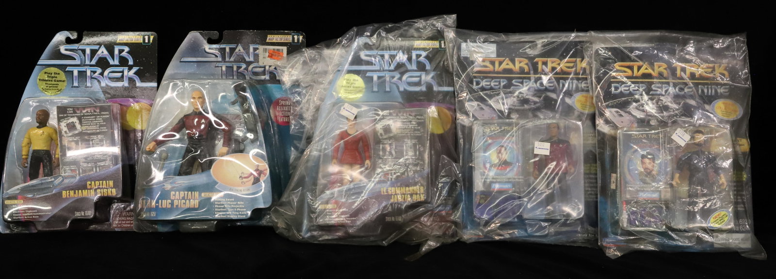 Lot of Star Trek Action Figures: (5) in Original Packaging. PLEASE READ CAREFULLY - ITEMS MUST BE PAID FOR THROUGH LIVE AUCTIONEERS OR WITH CASH OR CHECK IN PERSON - Terms for Purchasing and Shipping of Auction Items. Please read car