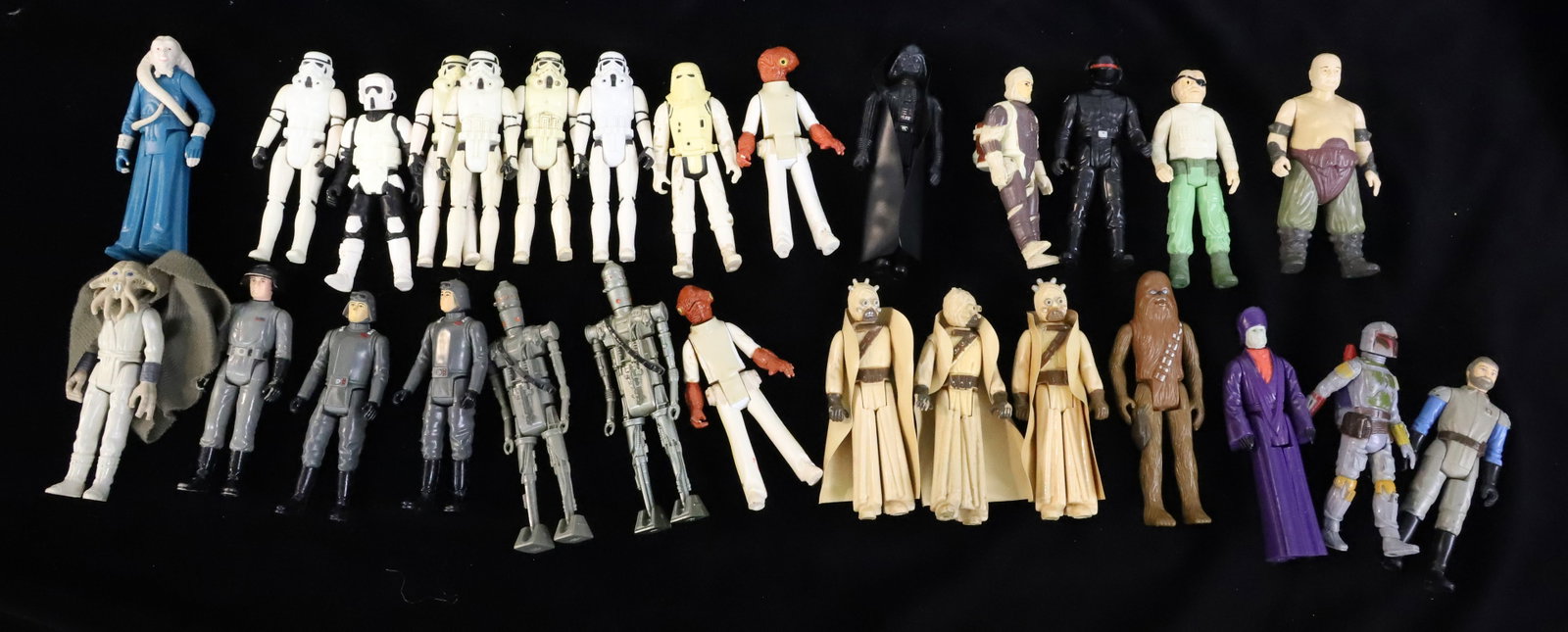 Lot of Star Wars Action Figures: (28) Figures. PLEASE READ CAREFULLY - ITEMS MUST BE PAID FOR THROUGH LIVE AUCTIONEERS OR WITH CASH OR CHECK IN PERSON - Terms for Purchasing and Shipping of Auction Items. Please read carefully before