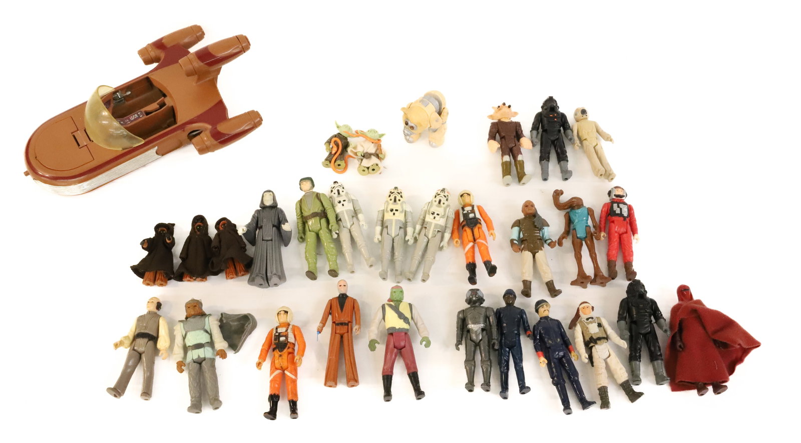 Lot of Star Wars Action Figures: (29) Figures with vehicle. PLEASE READ CAREFULLY - ITEMS MUST BE PAID FOR THROUGH LIVE AUCTIONEERS OR WITH CASH OR CHECK IN PERSON - Terms for Purchasing and Shipping of Auction Items. Please read car