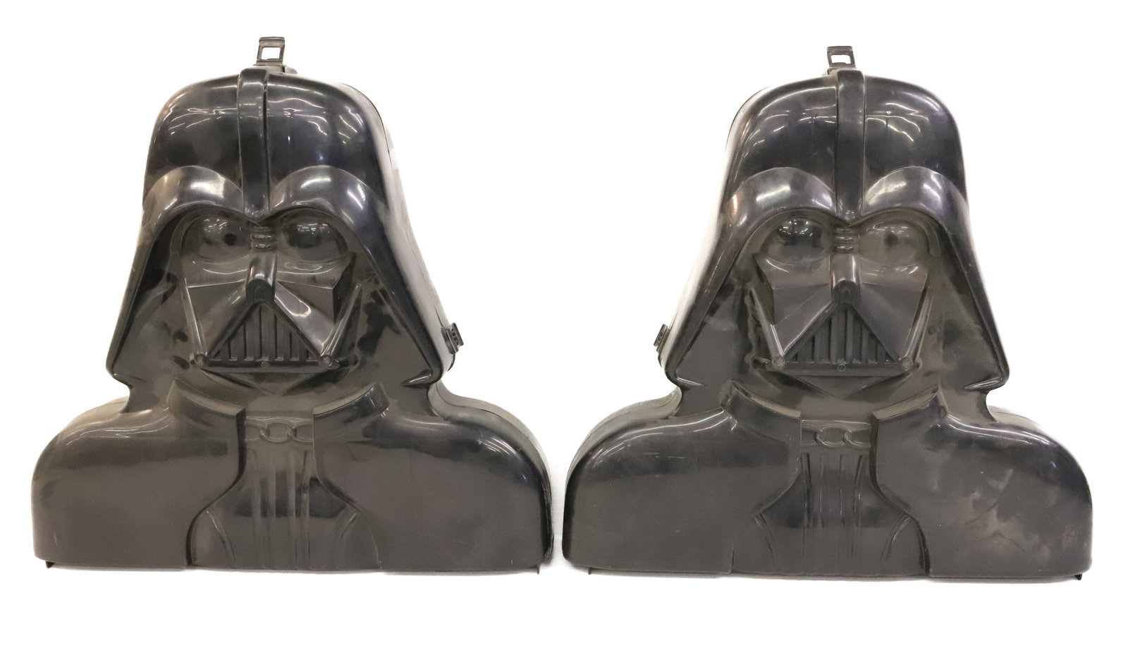 (2) Darth Vader Action Figure Cases: PLEASE READ CAREFULLY - ITEMS MUST BE PAID FOR THROUGH LIVE AUCTIONEERS OR WITH CASH OR CHECK IN PERSON - Terms for Purchasing and Shipping of Auction Items. Please read carefully before bidding. Hart