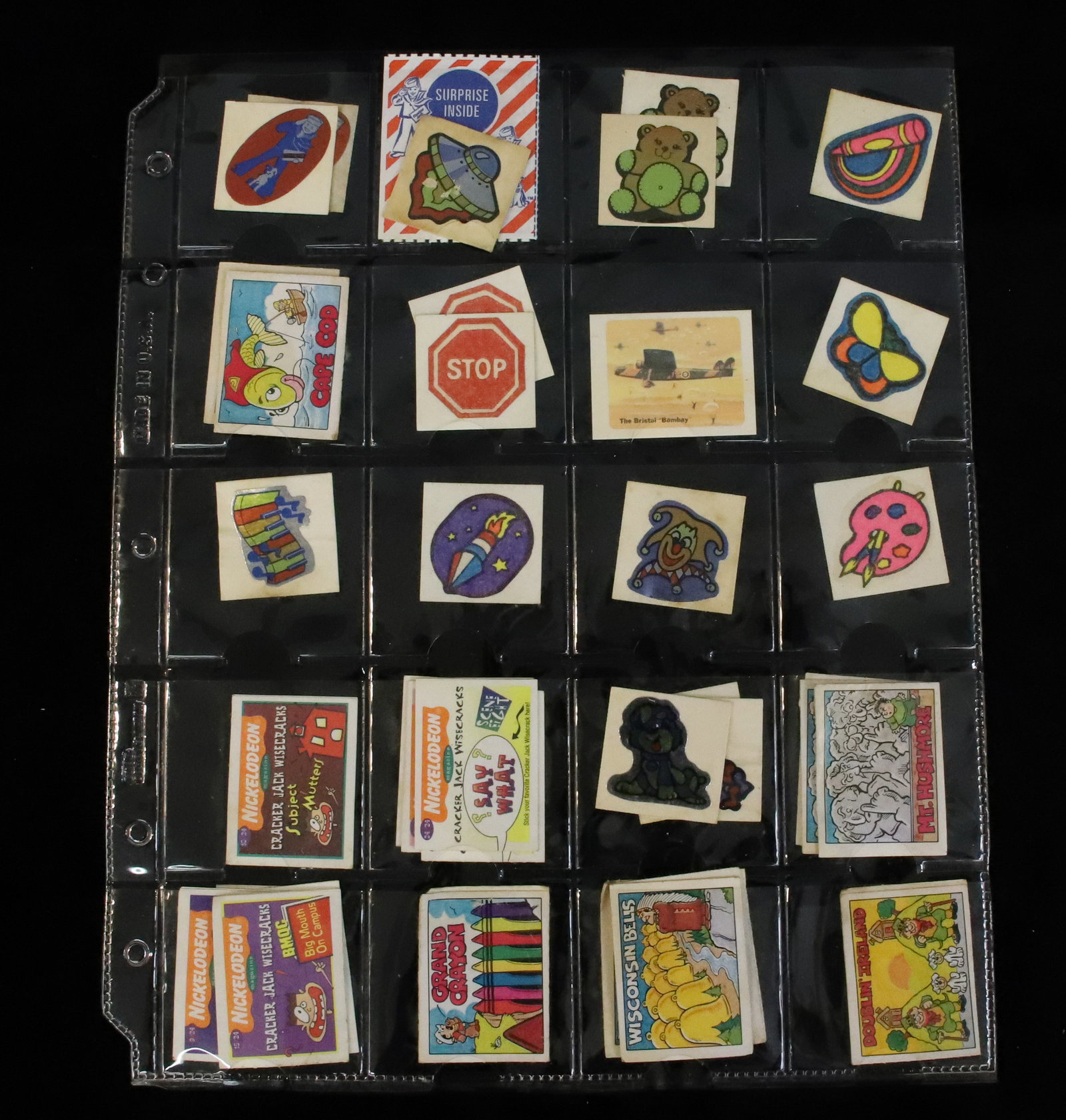 Lot of Vintage Stickers: Various Stickers (Cracker Jacks, Nickelodeon). PLEASE READ CAREFULLY - ITEMS MUST BE PAID FOR THROUGH LIVE AUCTIONEERS OR WITH CASH OR CHECK IN PERSON - Terms for Purchasing and Shipping of Auction It