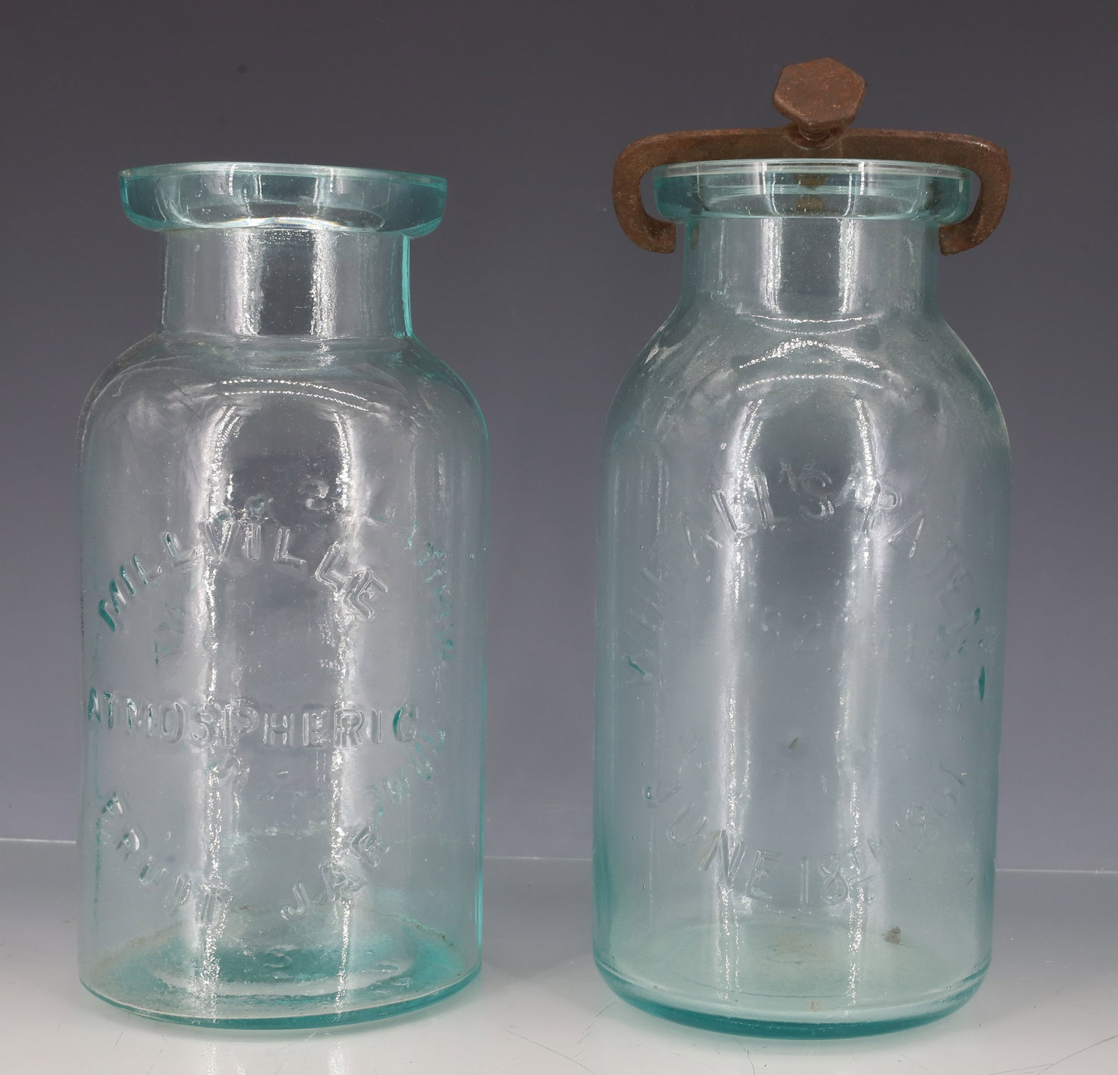 (2) MILLVILLE FRUIT JARS - 2