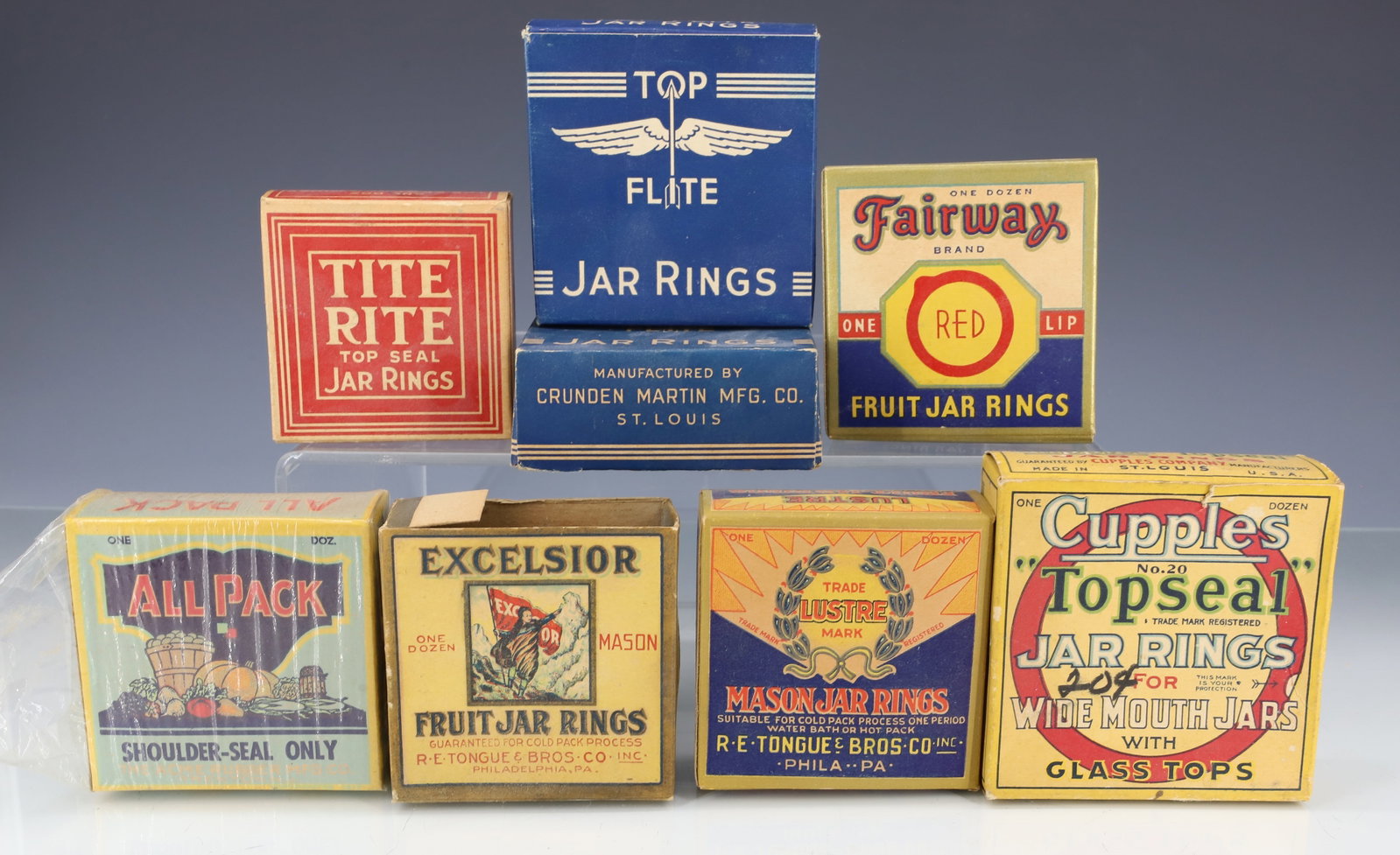 LOT OF VARIOUS BRAND JAR RINGS: (8) DIFFERENT BRANDS IN ORIGINAL BOXES PLEASE READ CAREFULLY - ITEMS MUST BE PAID FOR THROUGH LIVE AUCTIONEERS OR WITH CASH OR CHECK IN PERSON - Terms for Purchasing and Shipping of Auction Items.