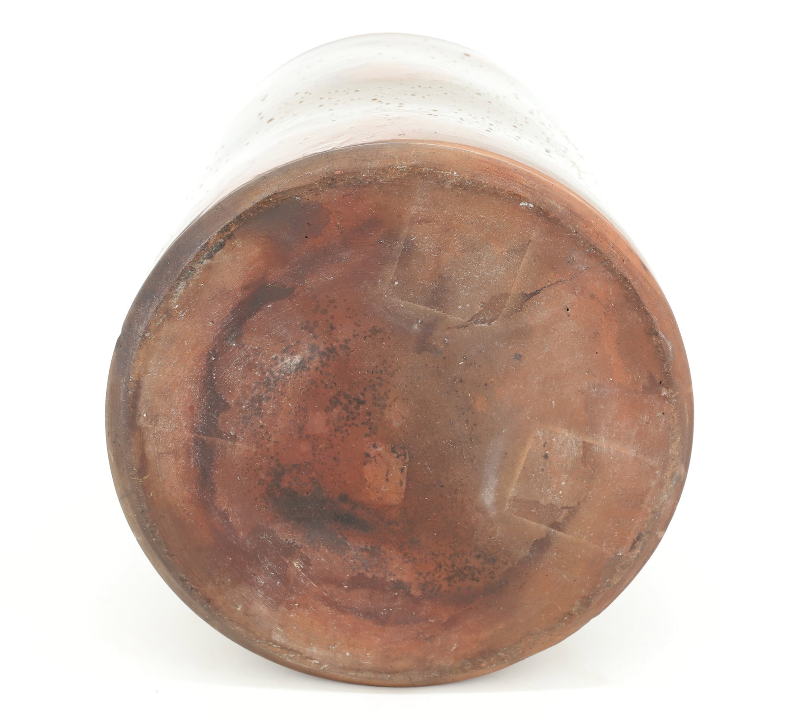 MULTI COLOR GLAZED REDWARE JAR - 6