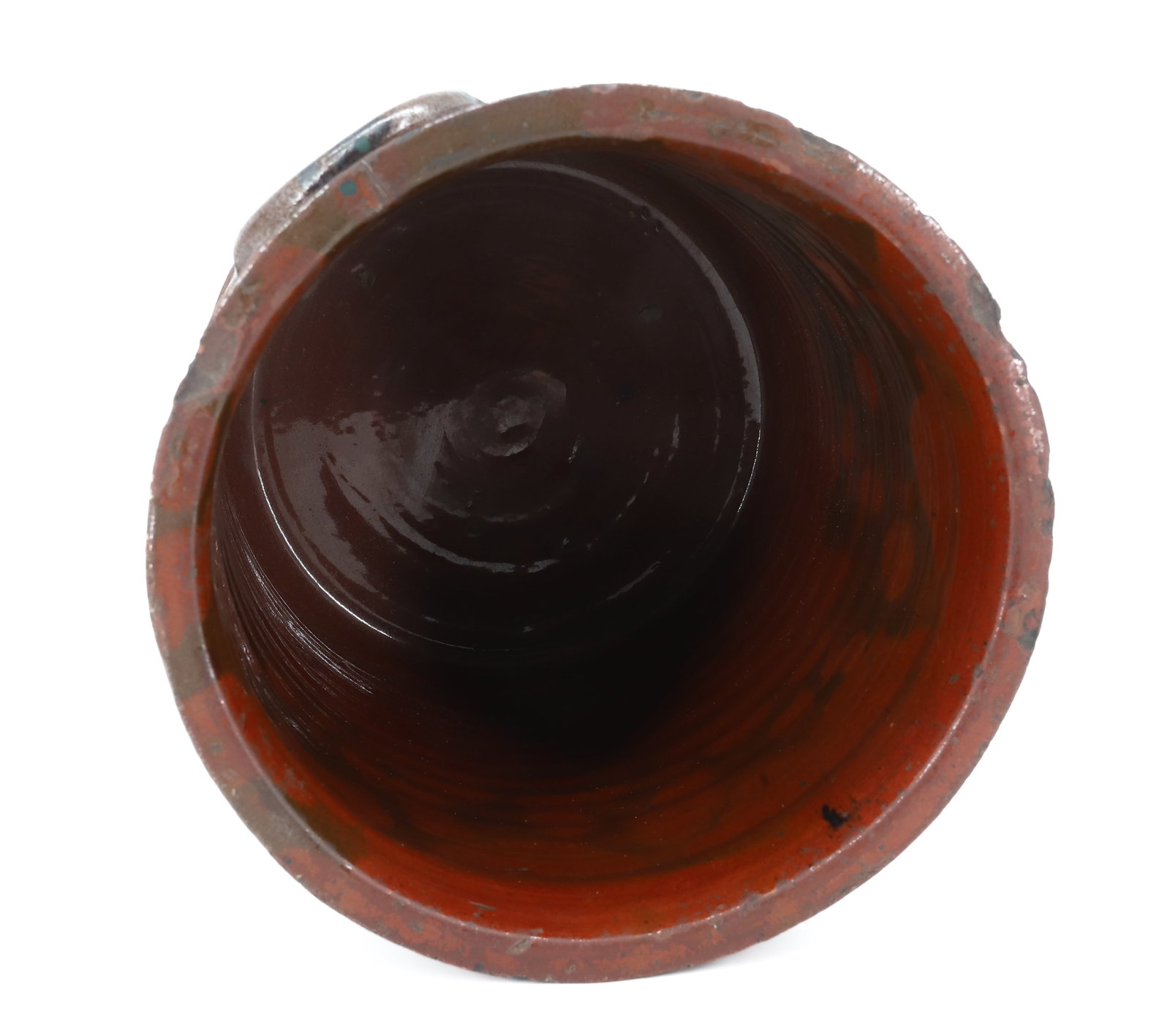 UNUSUAL TOOLED REDWARE CROCK - 5