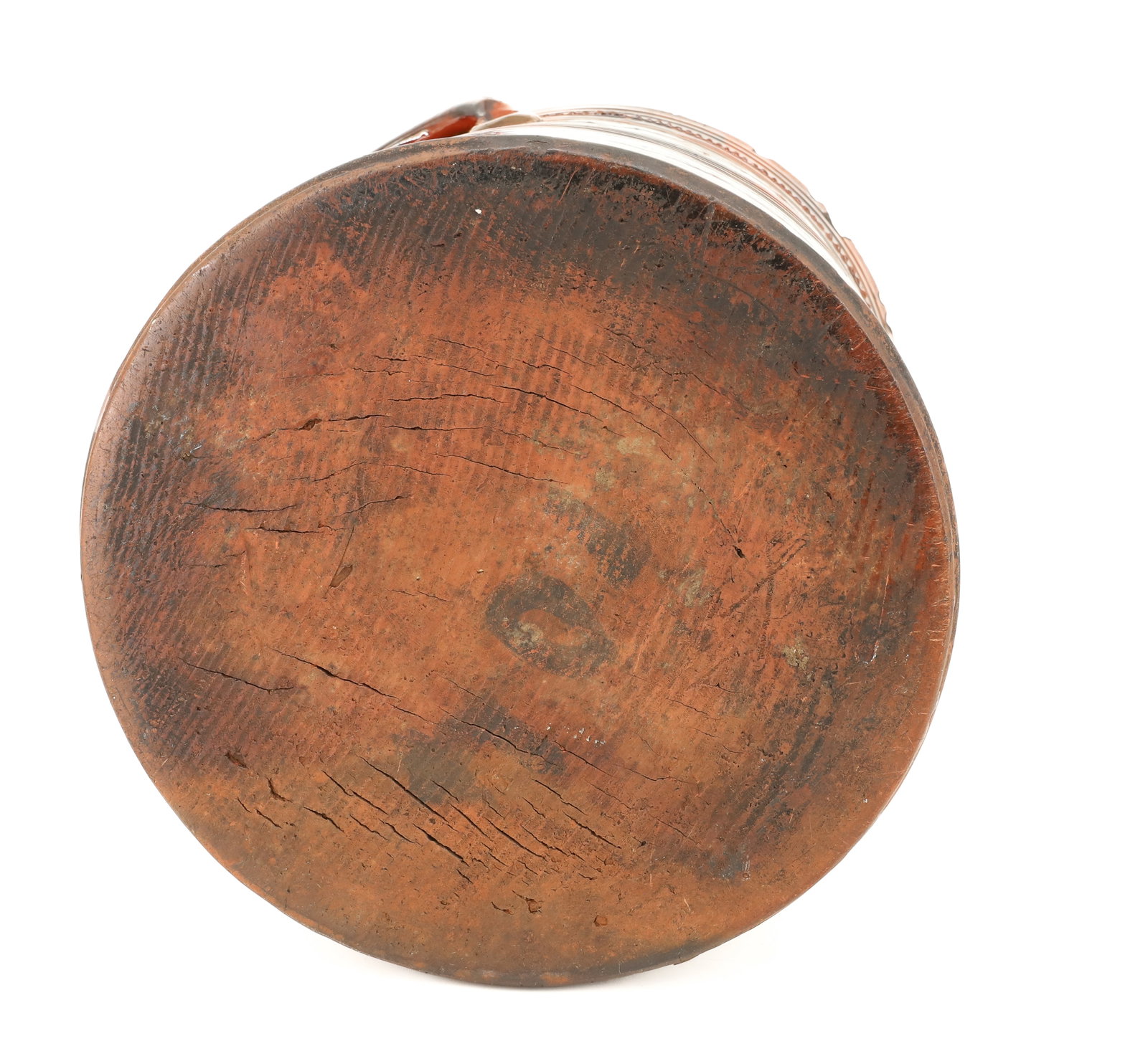 UNUSUAL TOOLED REDWARE CROCK - 6