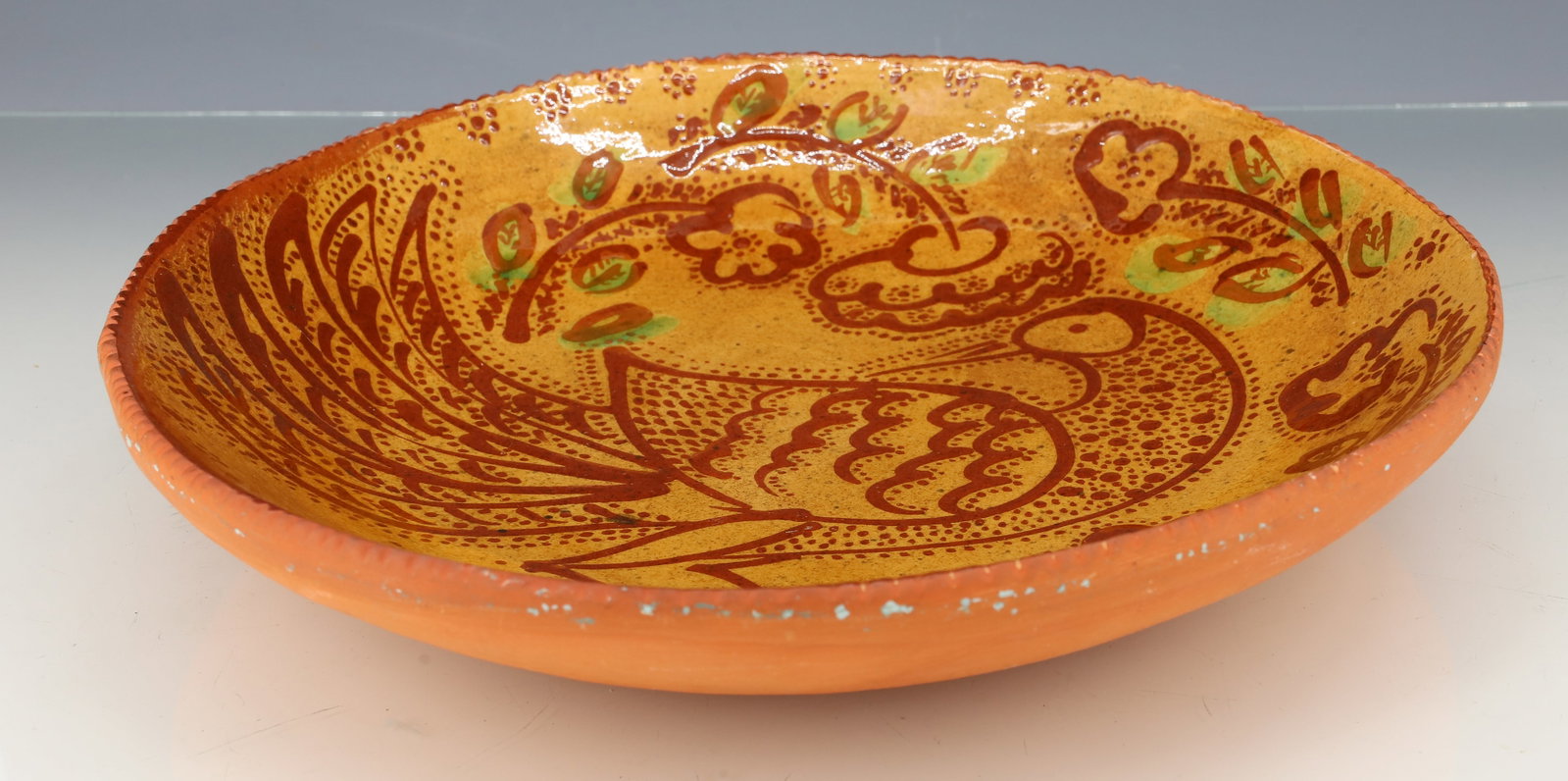 FULTZ REDWARE PIE PLATE - 3