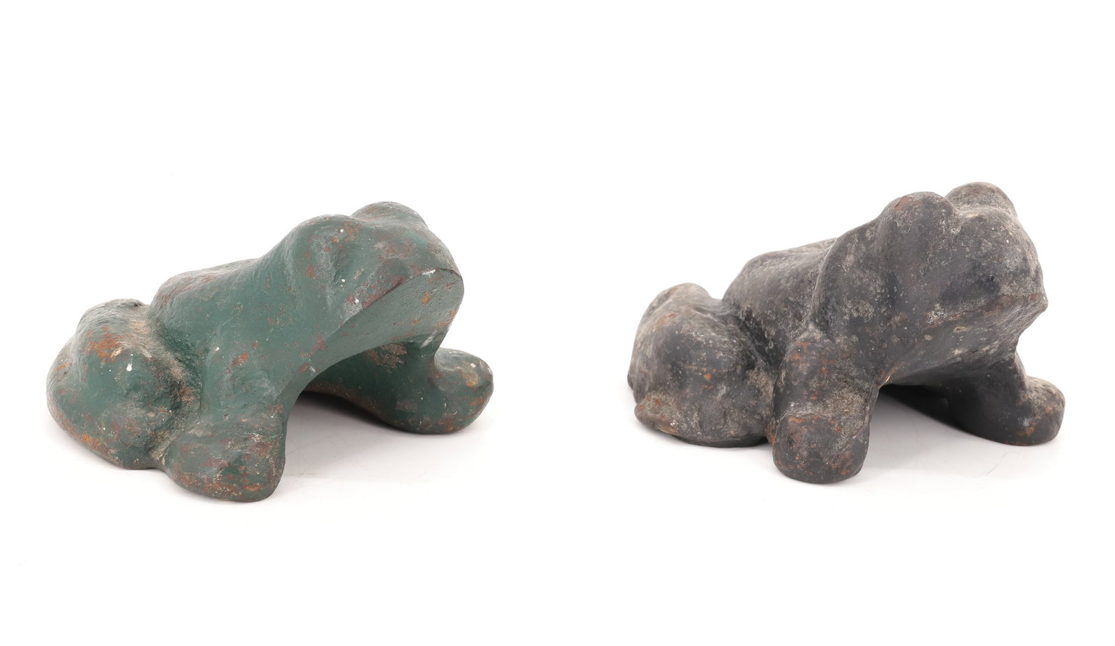 (2) PAINTED CAST IRON FROGS (1 of 4)