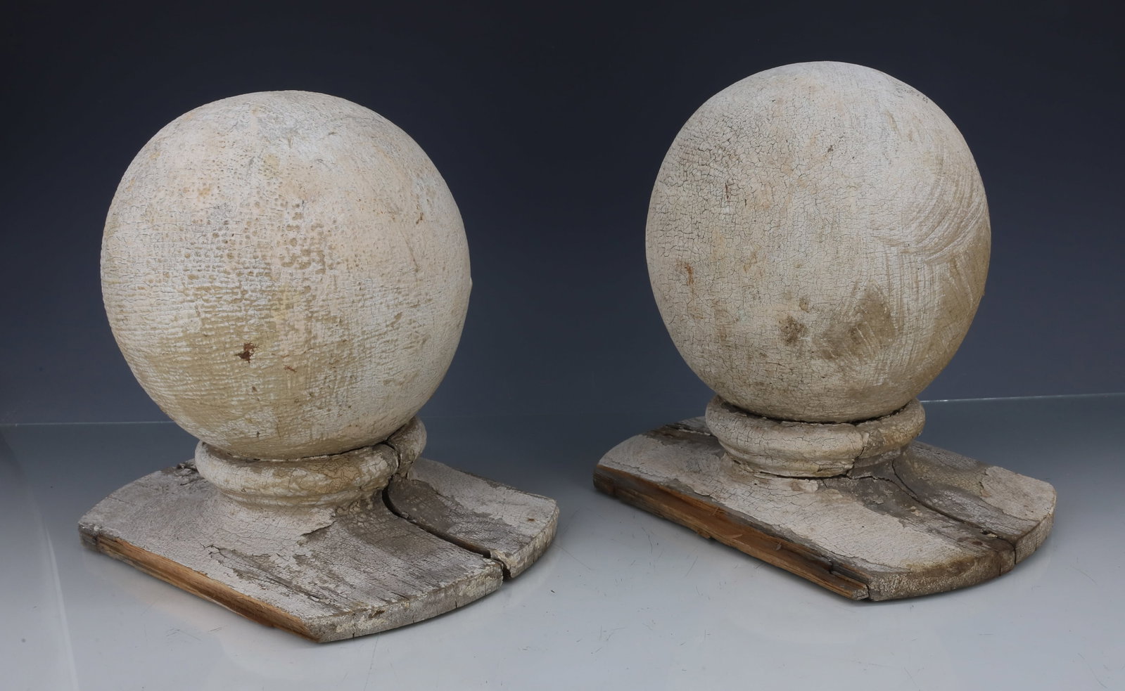 PAIR OF PAINTED FINIALS (1 of 3)