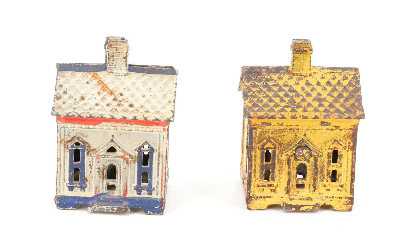 (2) PAINTED CAST IRON STILL BANKS (1 of 5)