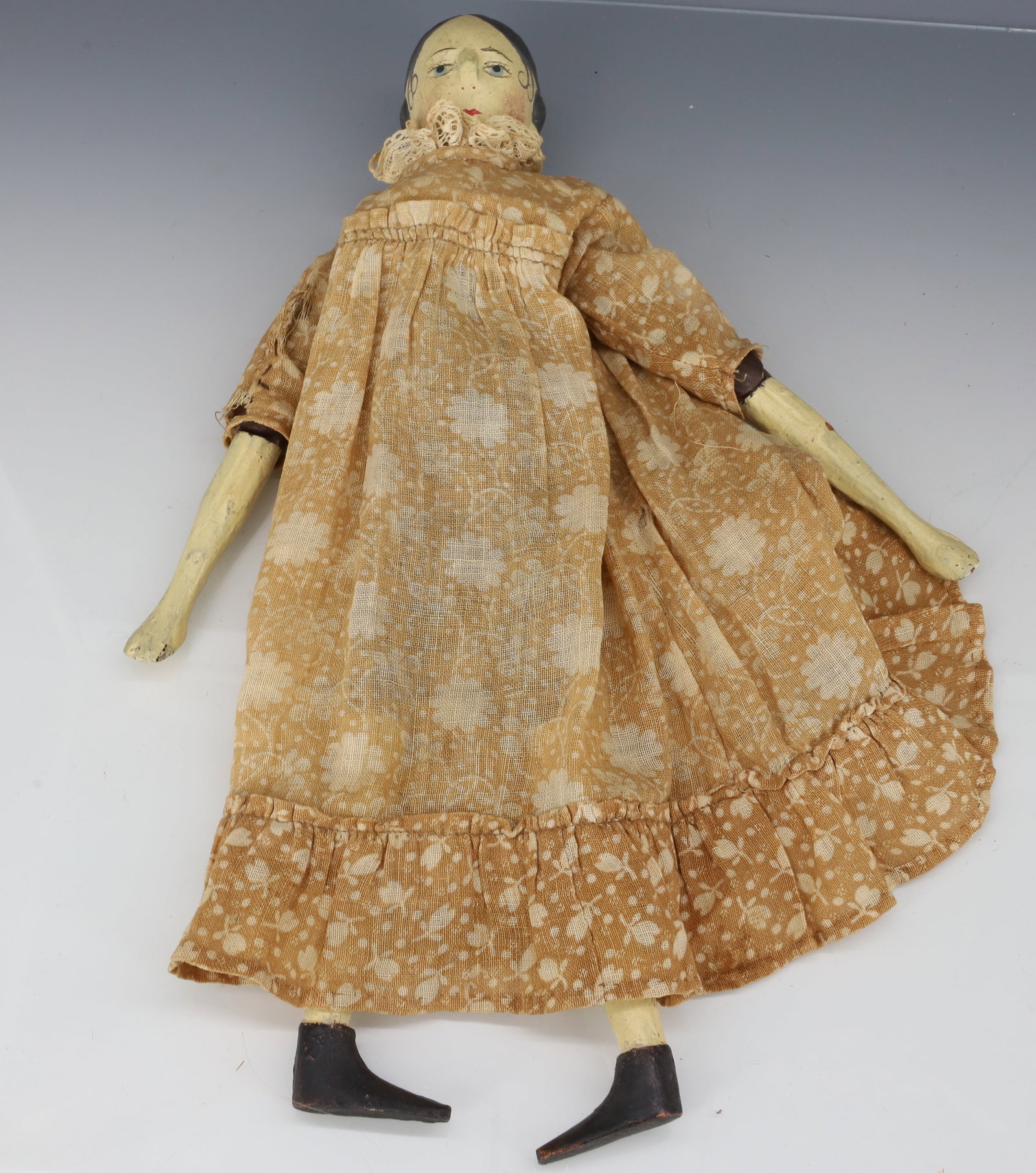 19TH C. PAINTED WOODEN DOLL (1 of 5)