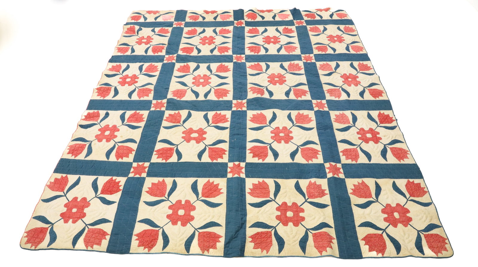 19TH CENTURY HAND STITCHED QUILT (1 of 10)