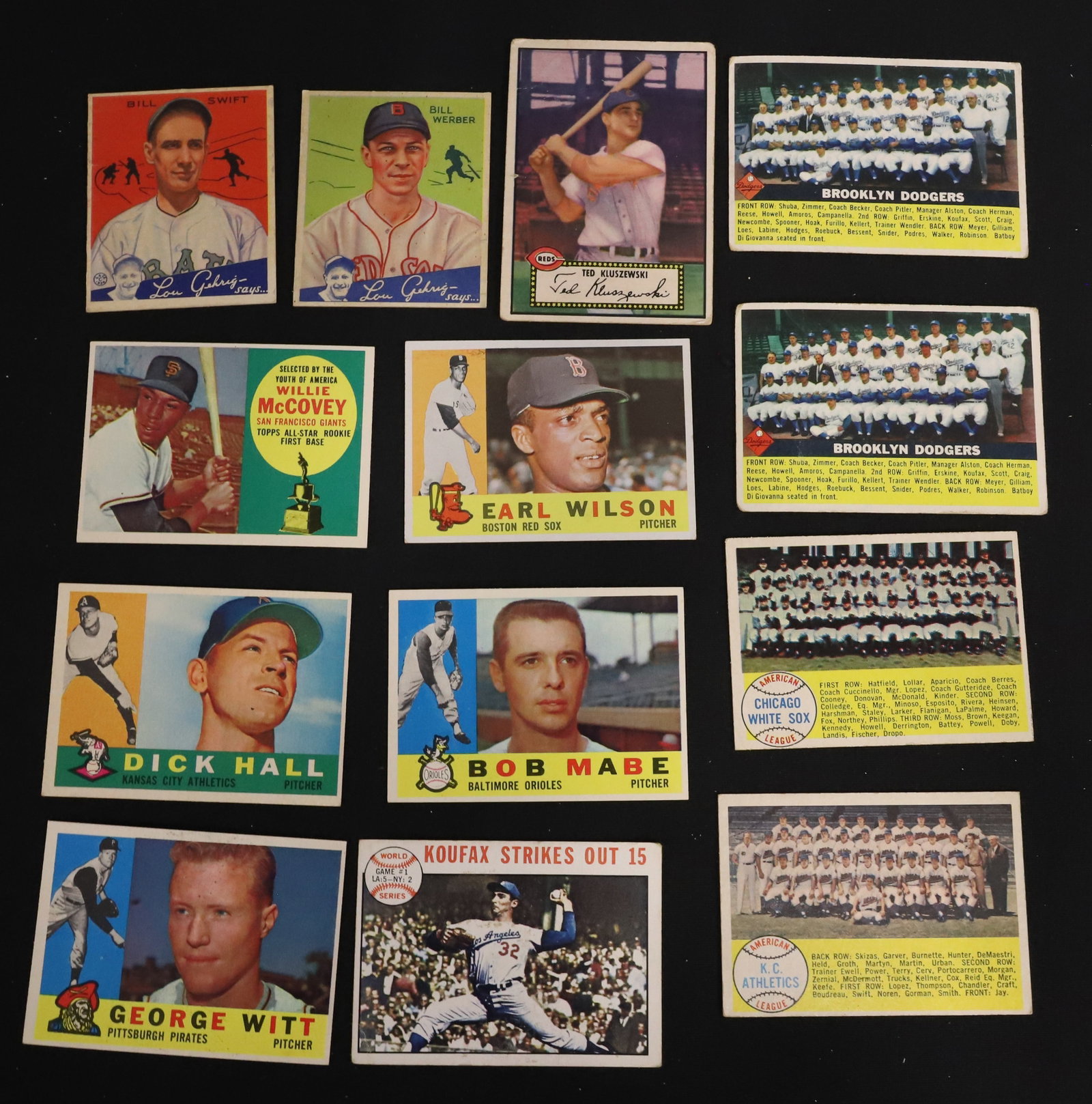 LOT OF (13) VINTAGE BASEBALL CARDS (1 of 2)