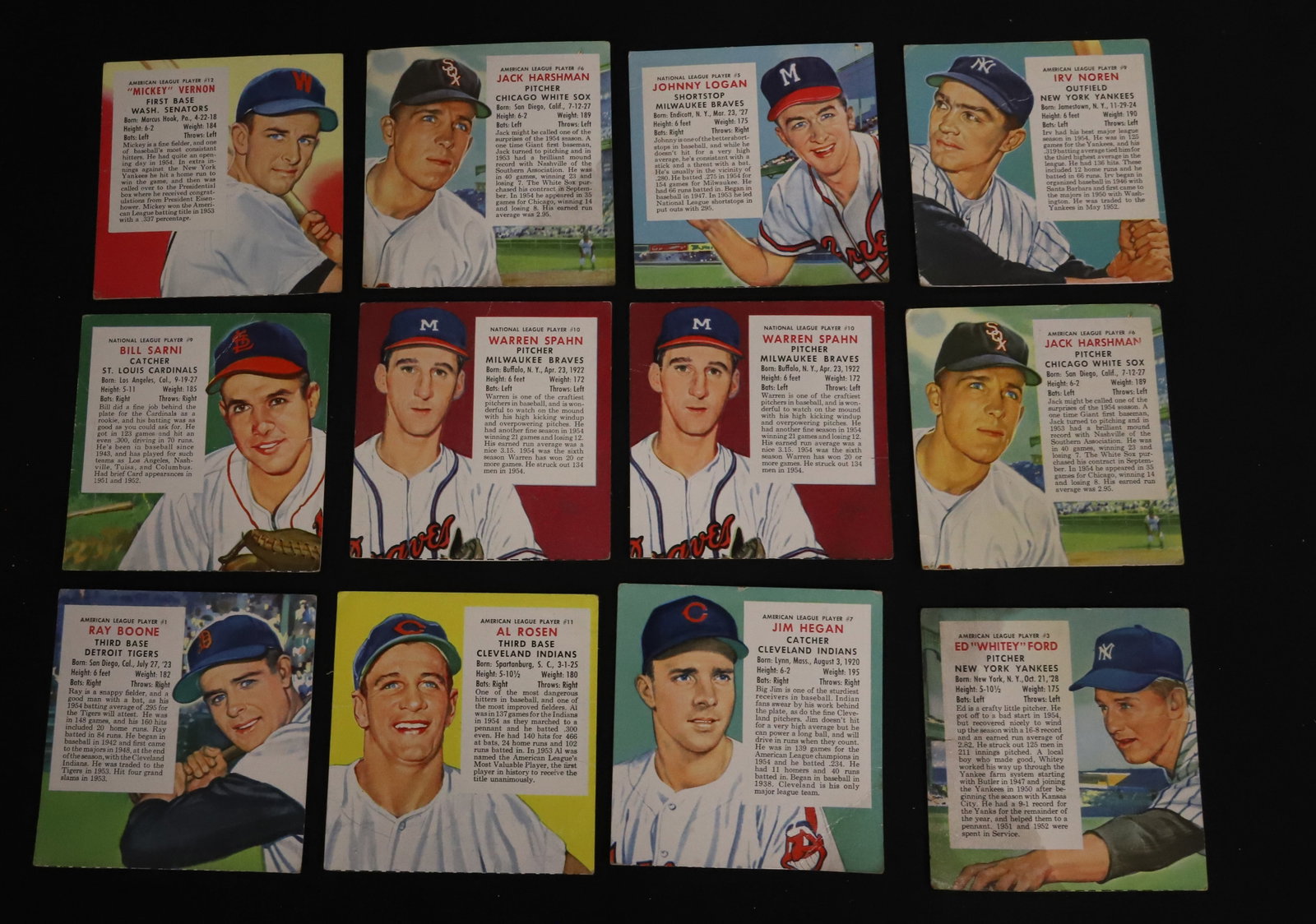 LOT OF (12) 1955 RED MAN TOBACCO BASEBALL CARDS (1 of 2)