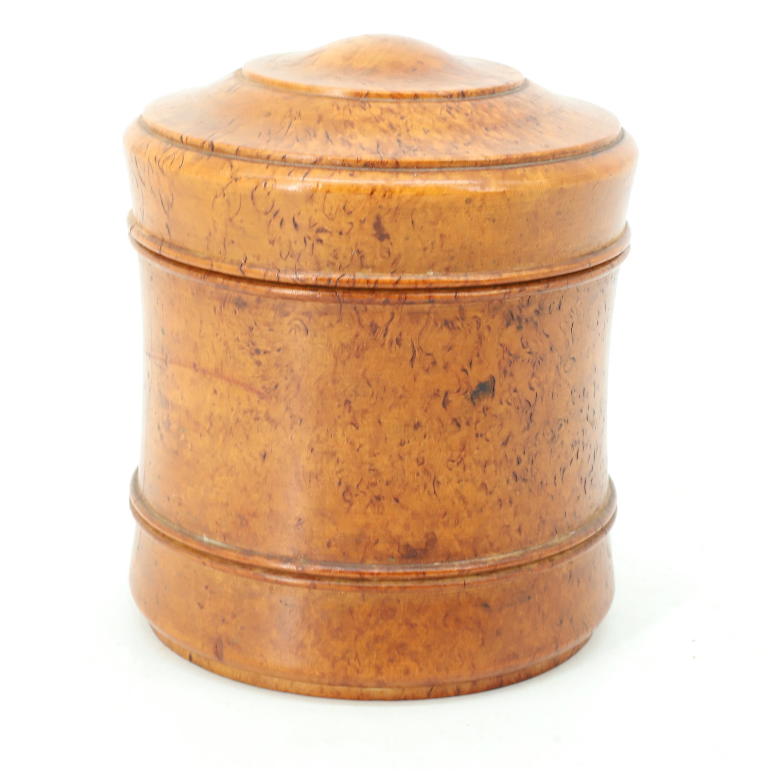 FIGURED MAPLE LIDDED CONTAINER - 2