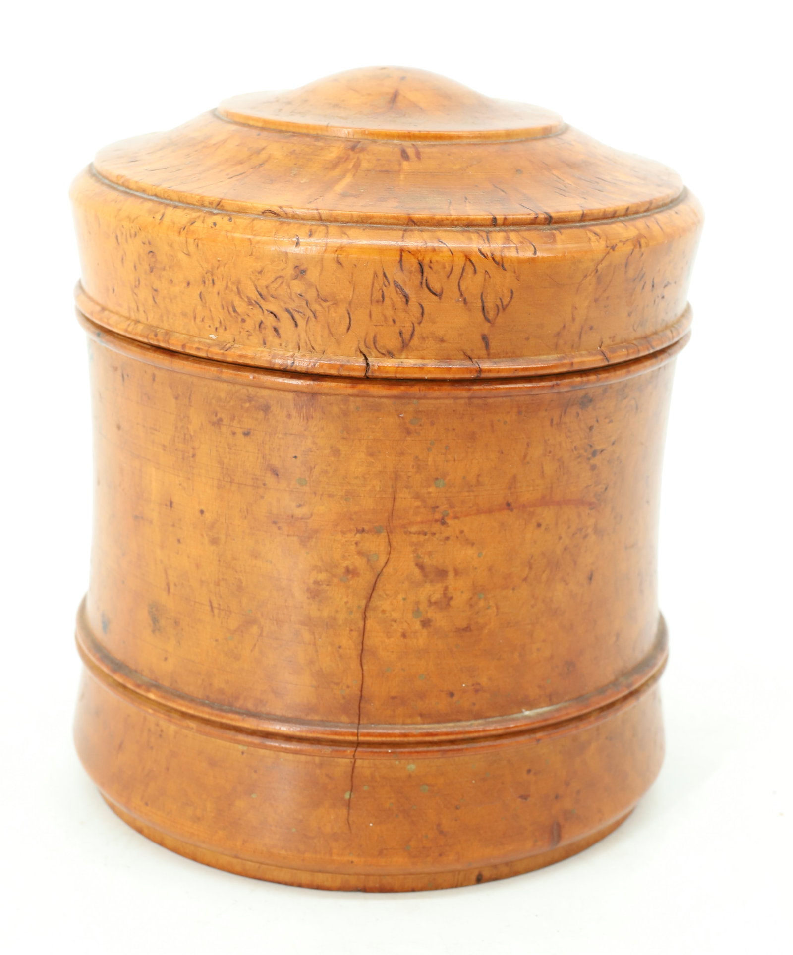 FIGURED MAPLE LIDDED CONTAINER - 3