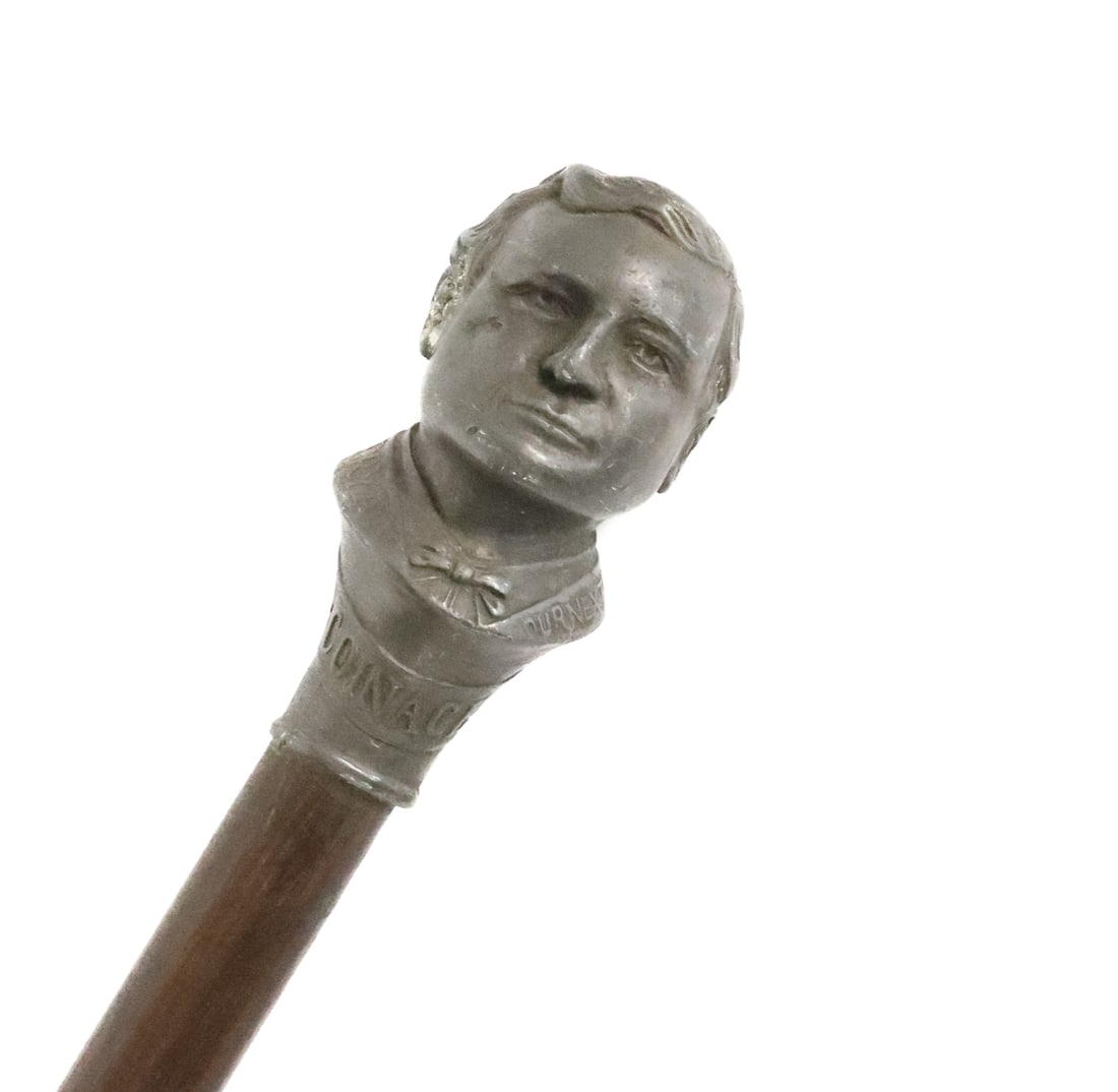 WILLIAM JENNINGS BRYAN CAMPAIGN CANE: FREE COINAGE 16 TO 1 34 1/2" L. PLEASE READ CAREFULLY - ITEMS MUST BE PAID FOR THROUGH LIVE AUCTIONEERS OR WITH CASH OR CHECK IN PERSON - Terms for Purchasing and Shipping of Auction Items. Please