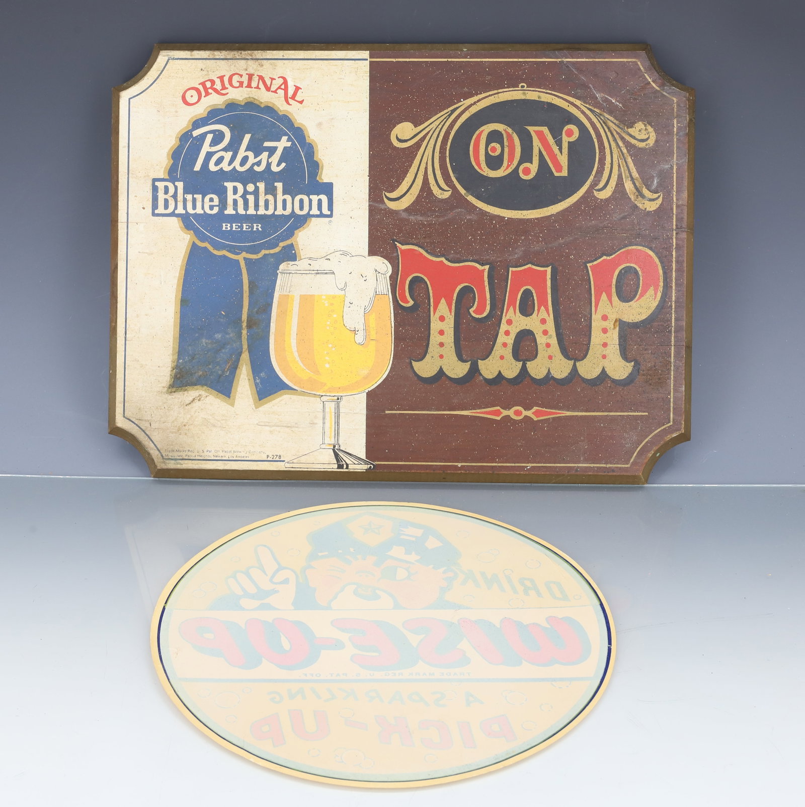 WOODEN PABST BLUE RIBBON BEER SIGN AND DECAL (1 of 5)