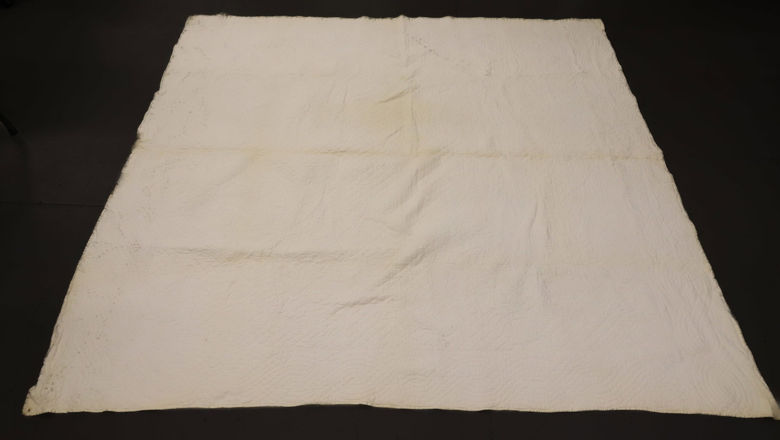 ANTIQUE HAND STITCHED FEATHER PATTERN QUILT - 8