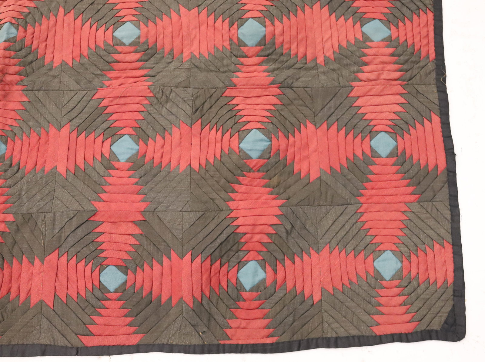 19TH C. HANDMADE "WINDMILL" QUILT - 2