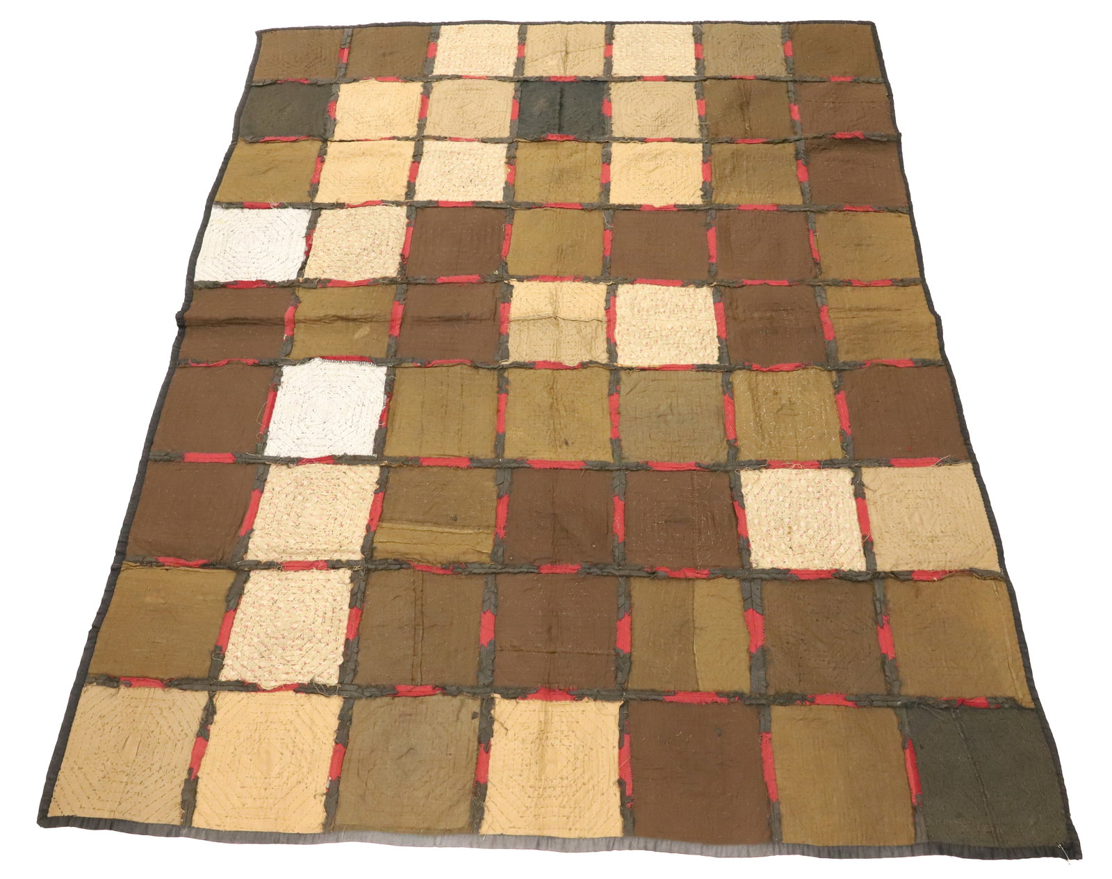 19TH C. HANDMADE "WINDMILL" QUILT - 5