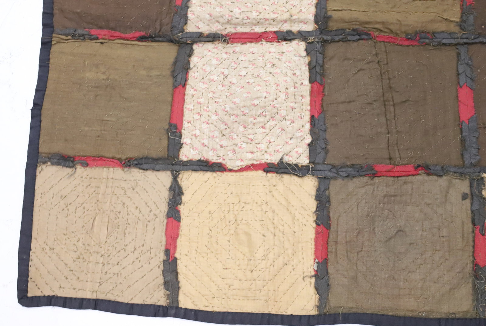 19TH C. HANDMADE "WINDMILL" QUILT - 6