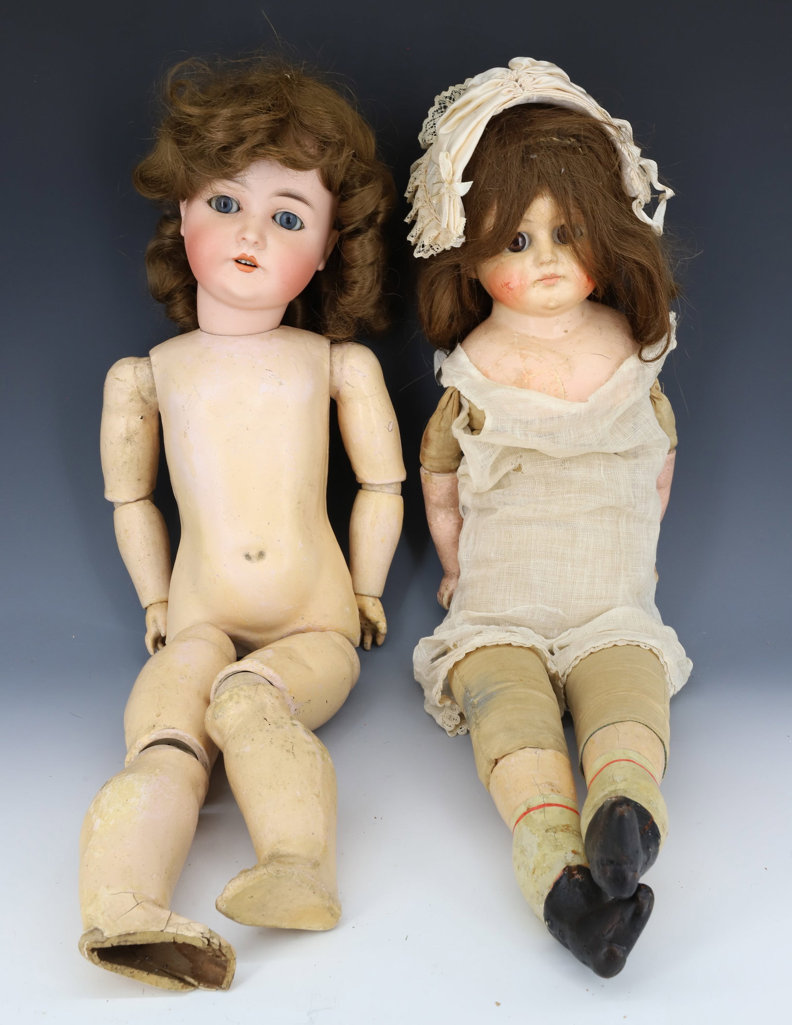 (2) ANTIQUE COMPOSITION / BISQUE DOLLS (1 of 7)