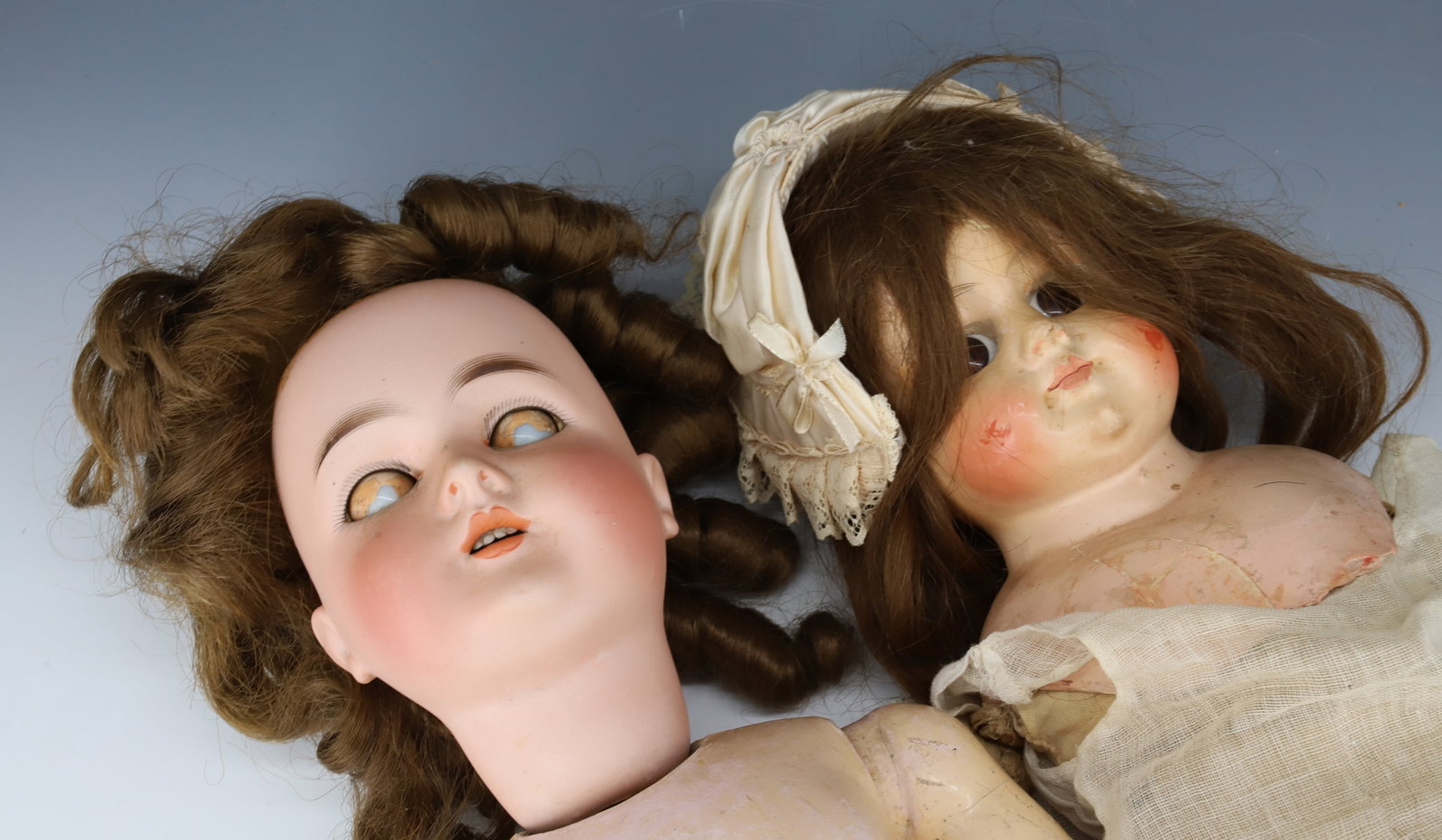 (2) ANTIQUE COMPOSITION / BISQUE DOLLS - 4