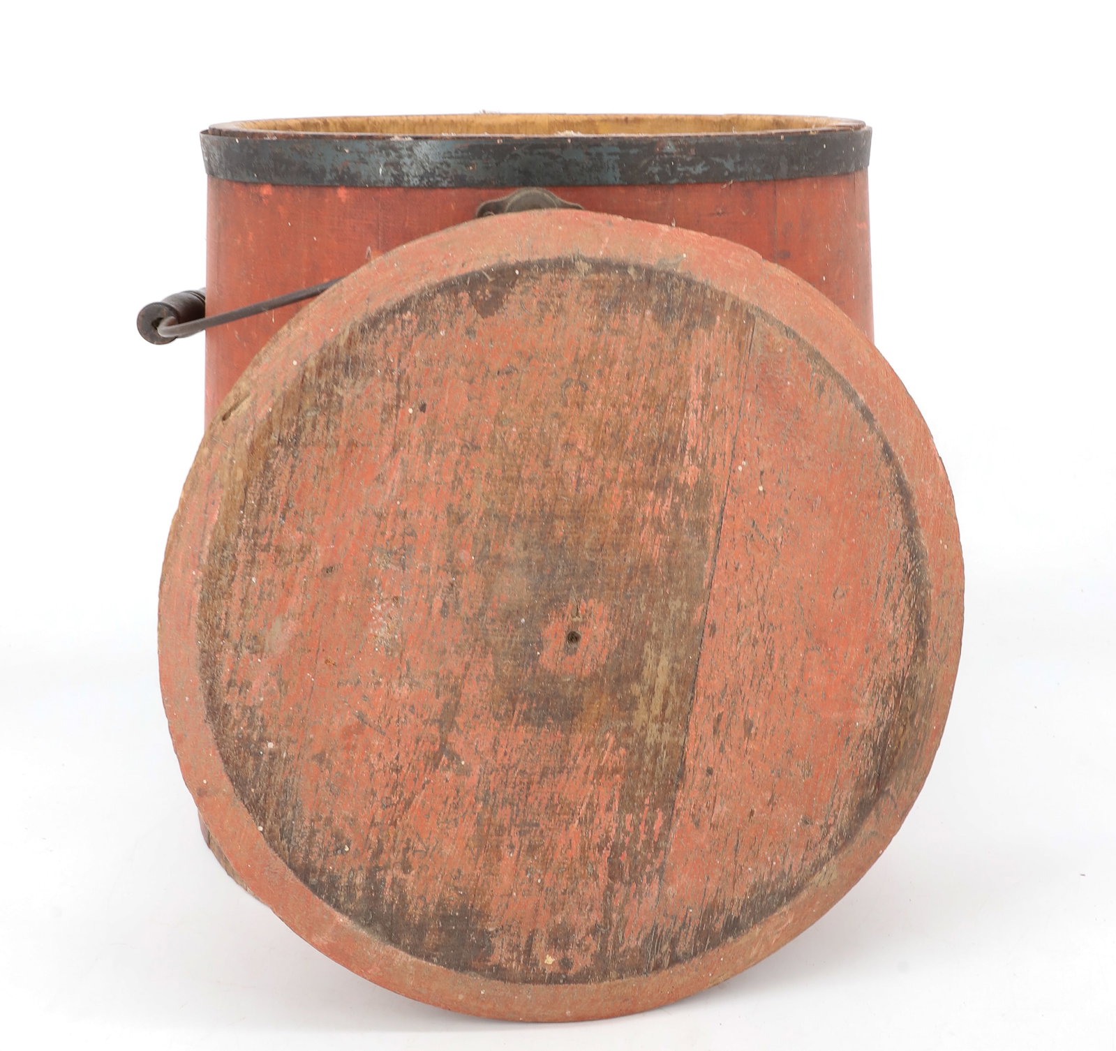 RED PAINTED STORAGE BUCKET - 2