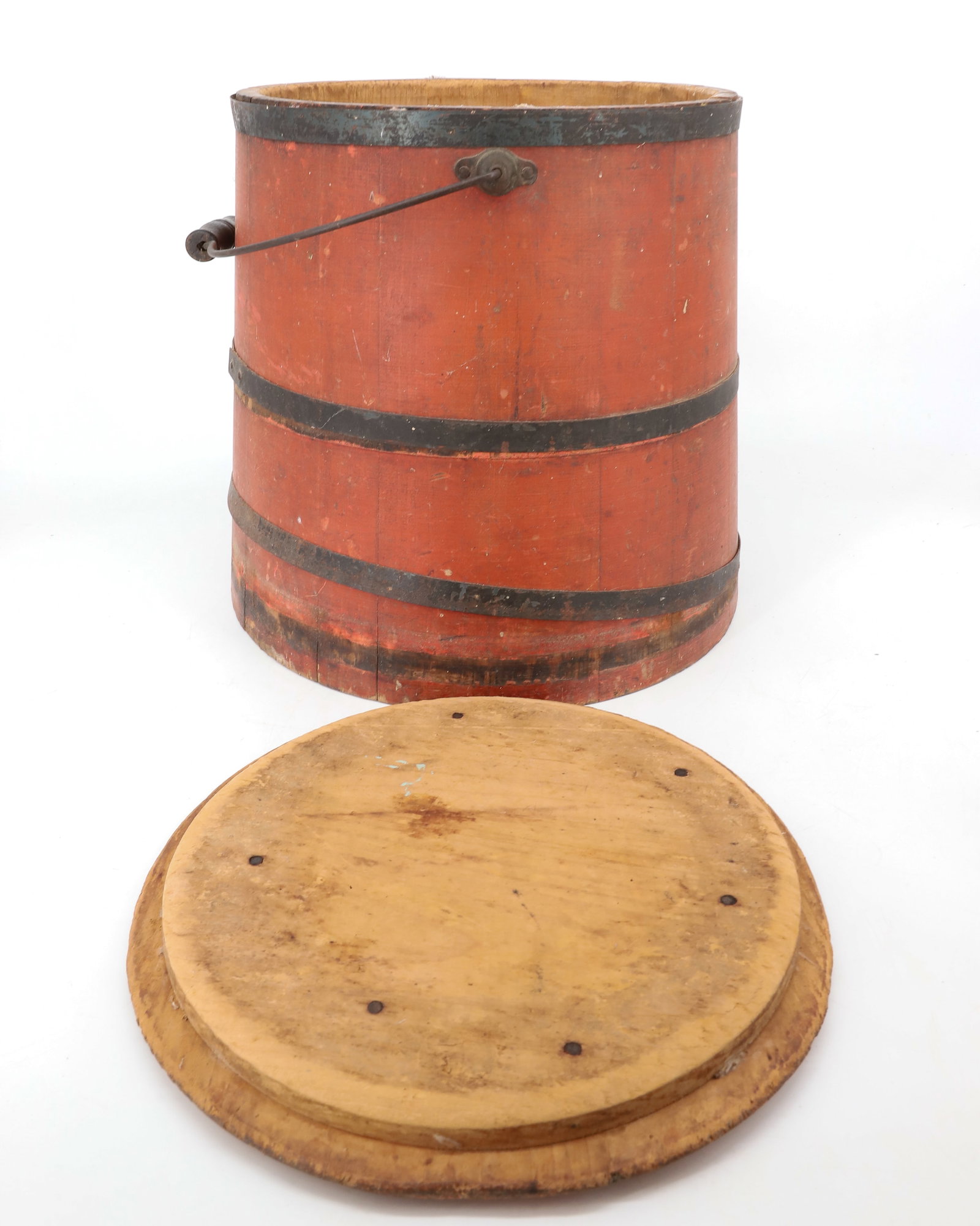 RED PAINTED STORAGE BUCKET - 3