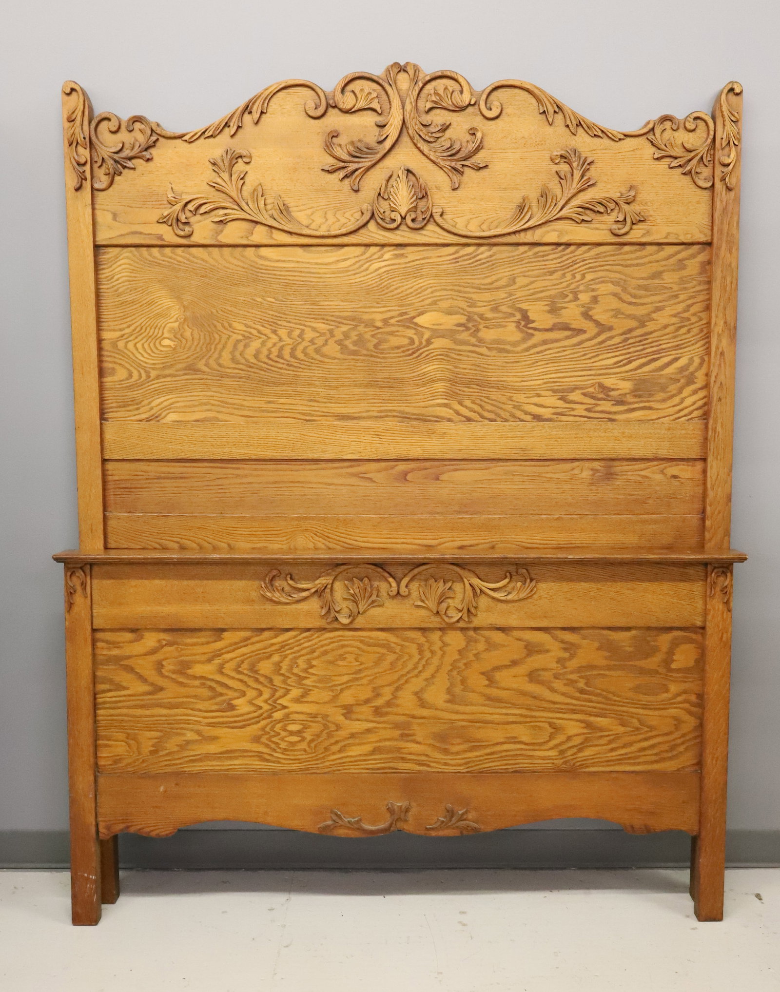 OAK HIGH BACK BED - 2