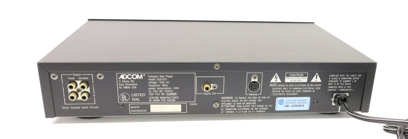 ADCOM CD PLAYER - 2