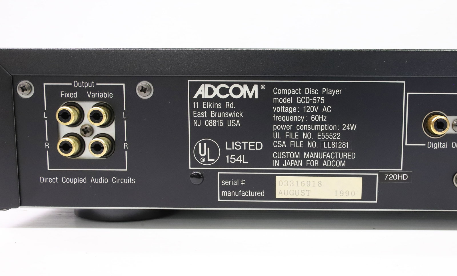 ADCOM CD PLAYER - 3