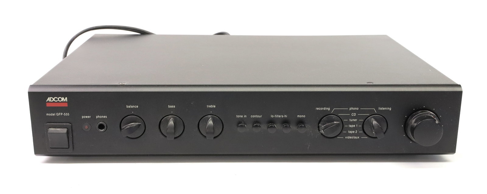 ADCOM STEREO PRE-AMPLIFIER: MODEL GFP-555, SERIAL# 39235 PLEASE READ CAREFULLY - ITEMS MUST BE PAID FOR THROUGH LIVE AUCTIONEERS OR WITH CASH OR CHECK IN PERSON - Terms for Purchasing and Shipping of Auction Items. Please read