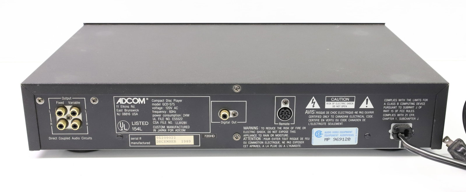 ADCOM CD PLAYER - 3