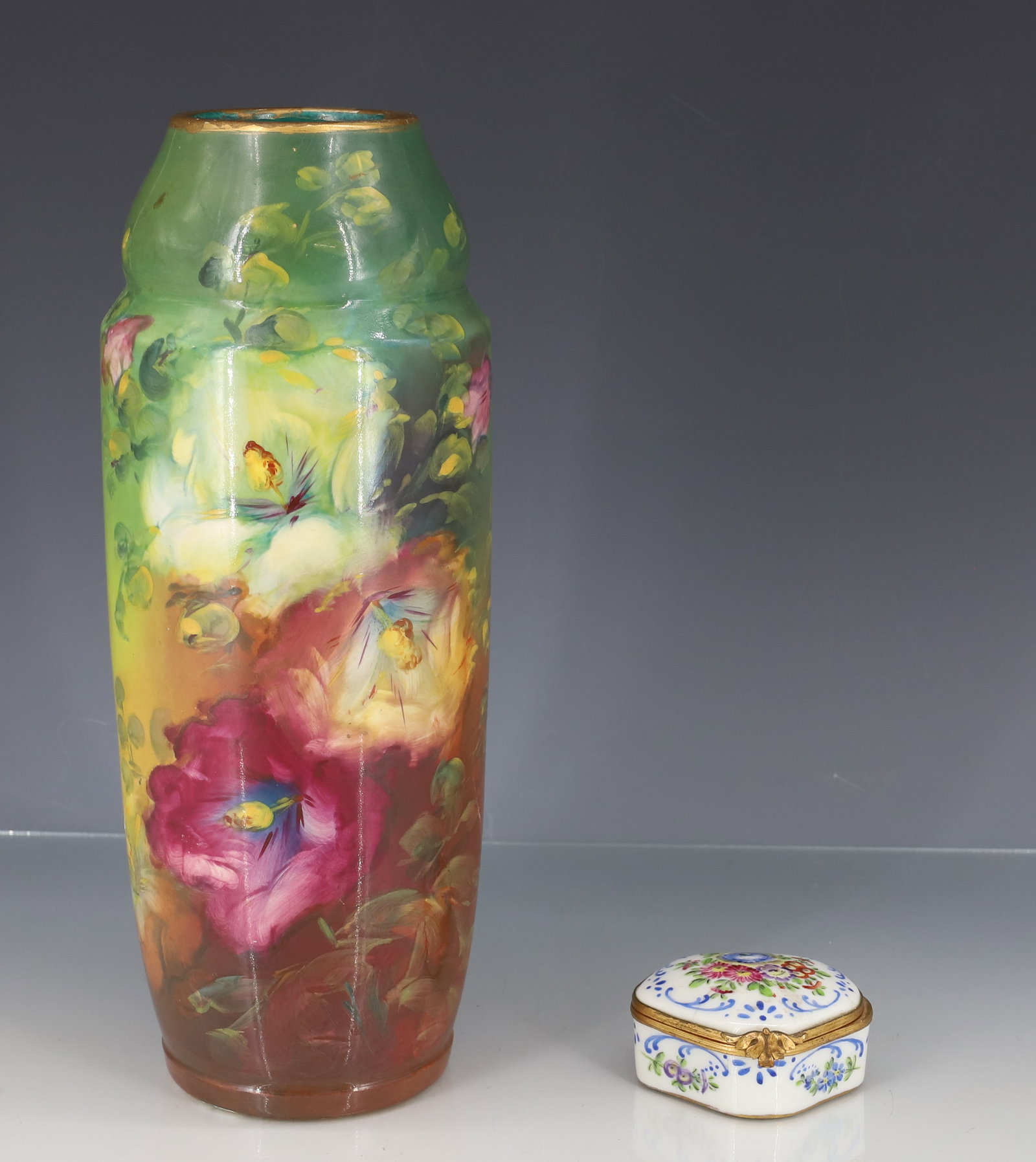 ROYAL BONN VASE AND LIMOGES BOX (1 of 9)