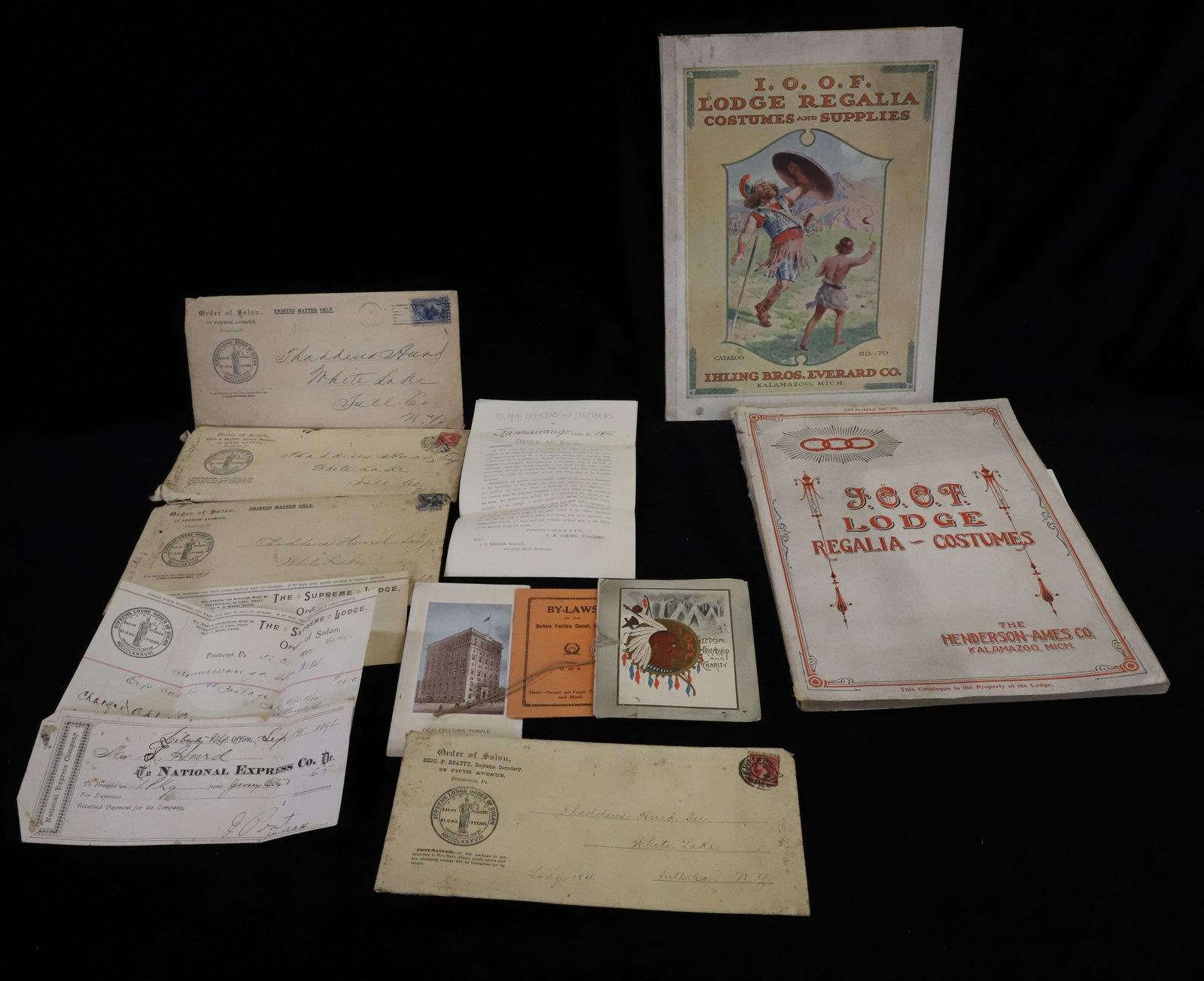 LOT OF LODGE HALL CATALOGUES AND PAPERWORK (1 of 6)
