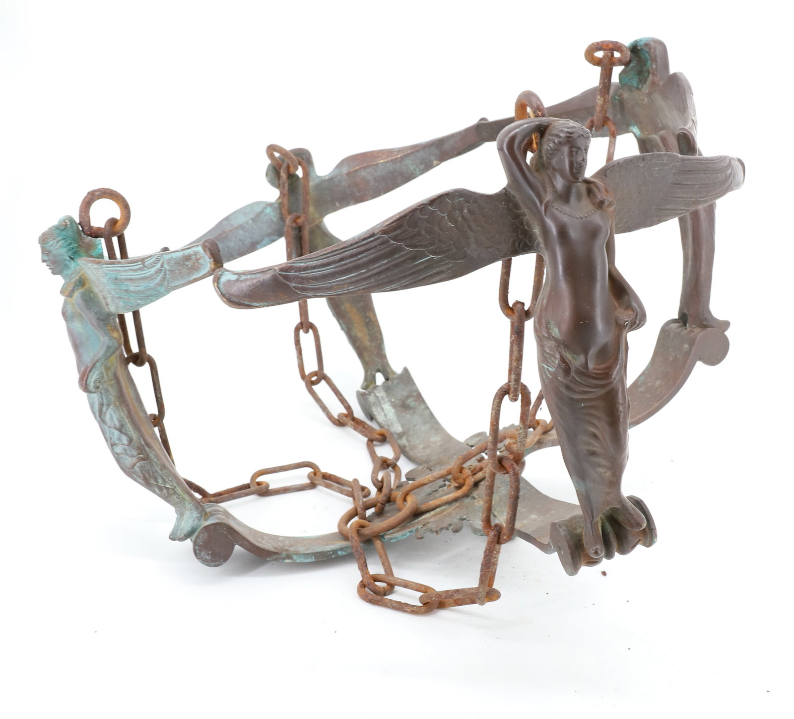 BRONZE ART NOUVEAU CHANDELIER / FLOWER POT (1 of 4)