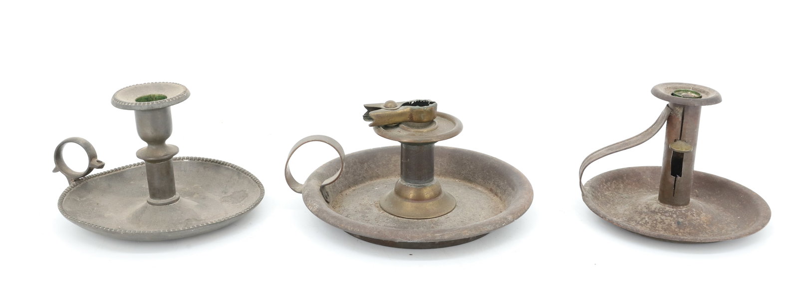 LOT OF ANTIQUE CANDLEHOLDERS (1 of 3)