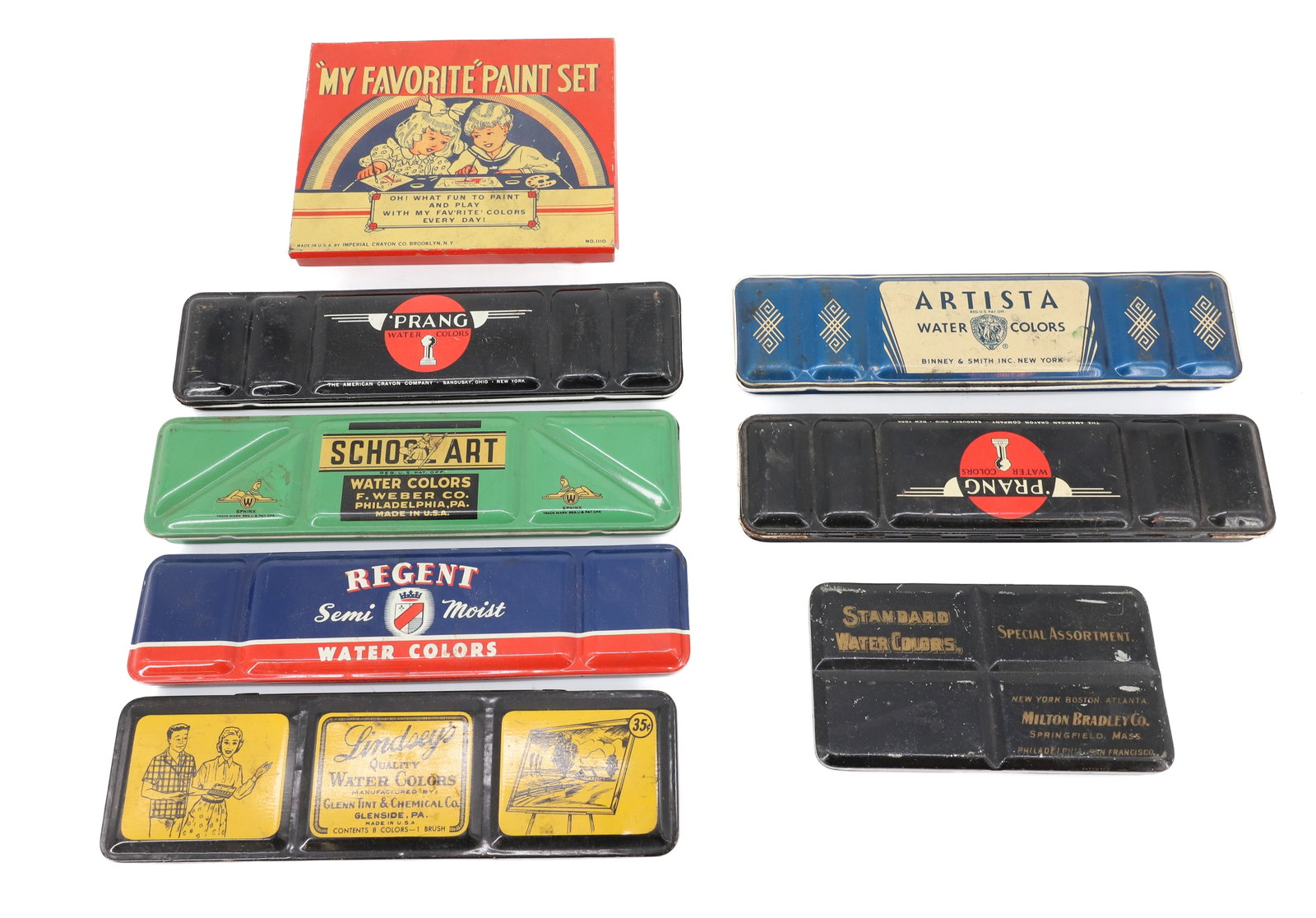 LOT OF VINTAGE WATERCOLOR TINS (1 of 5)