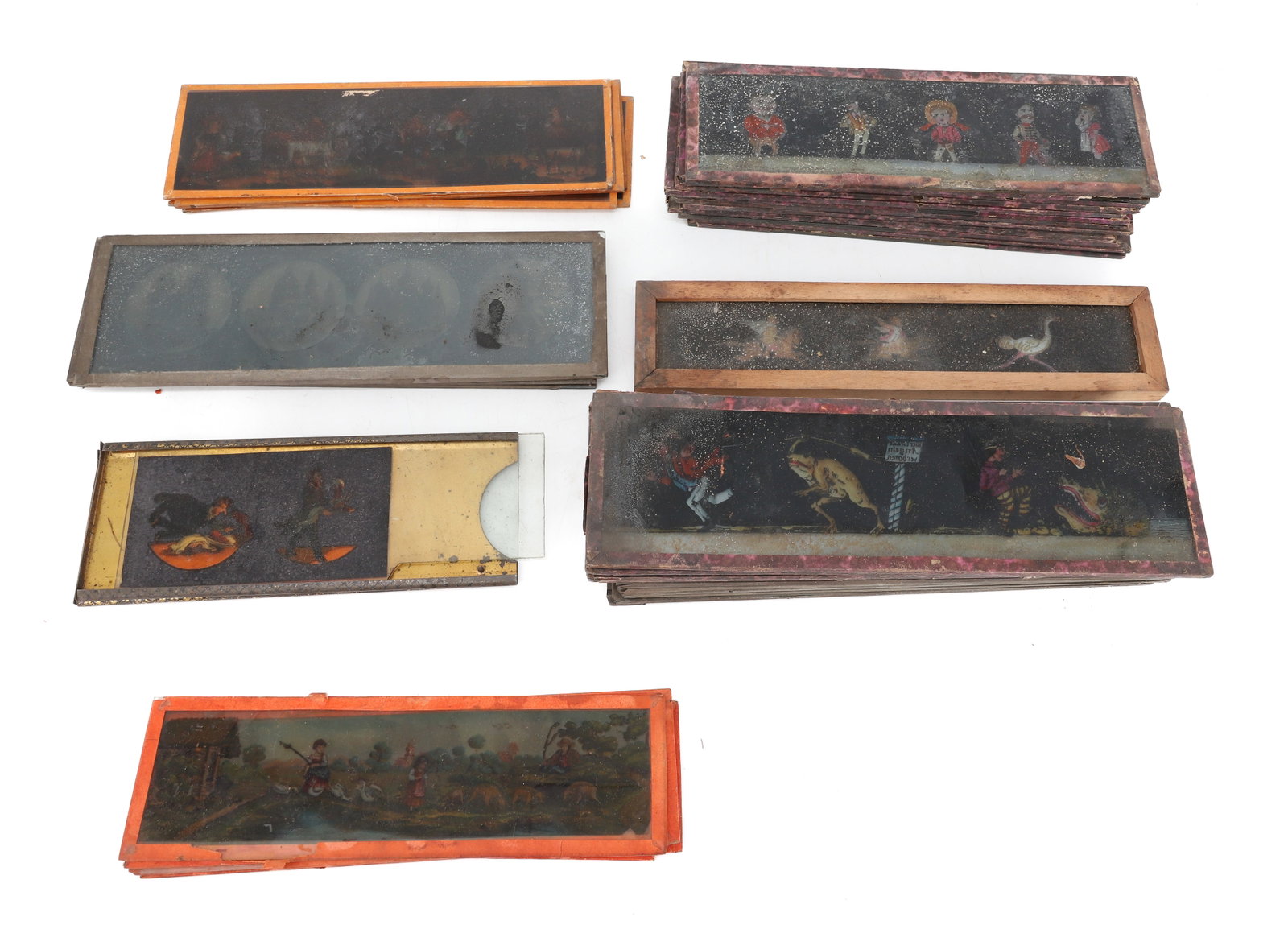 LARGE LOT OF GLASS SLIDES FOR MAGIC LANTERN PROJECTORS (1 of 8)