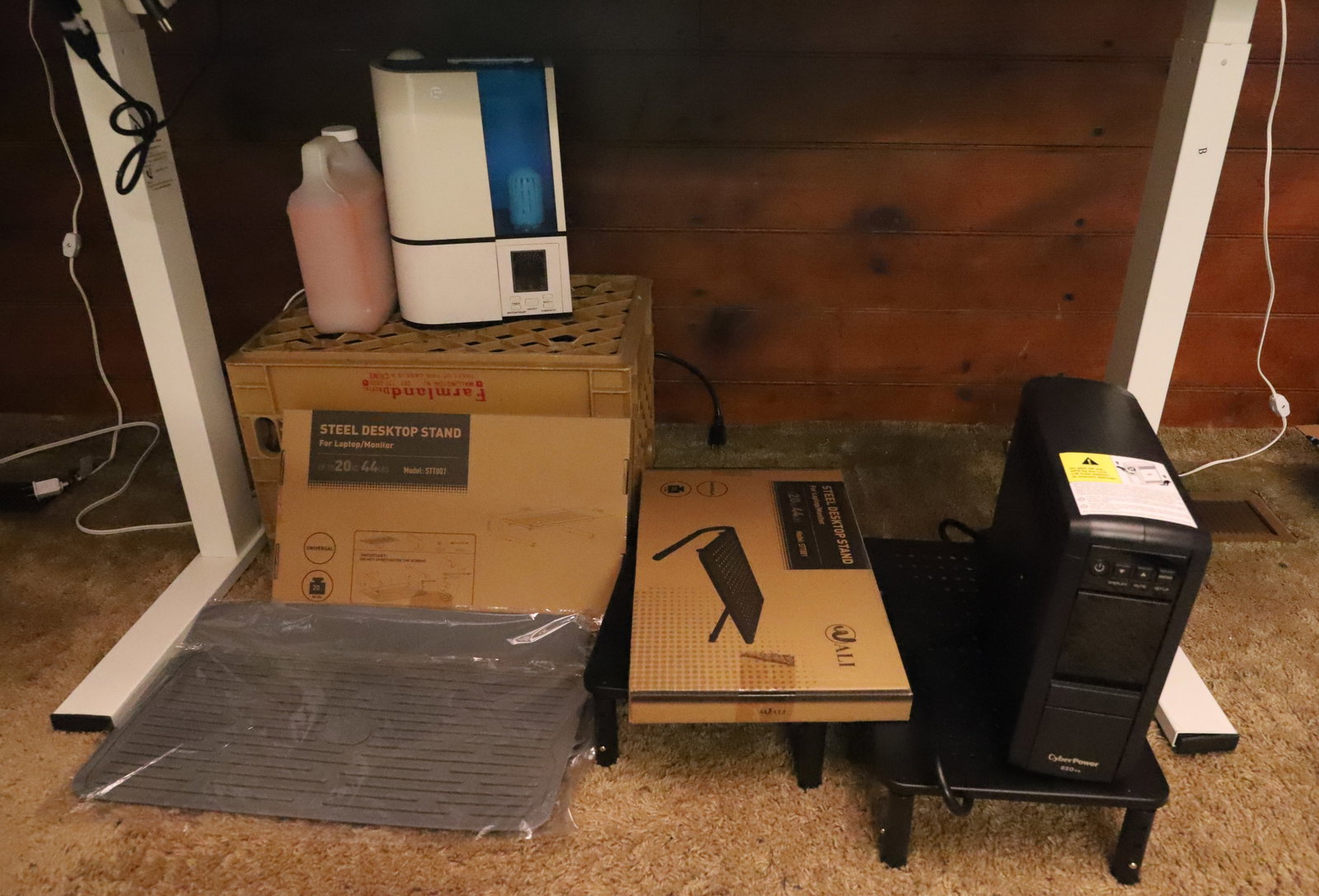 CYBERPOWER BACKUP AND SURGE PROTECTOR: CYBERPOWER 850VA WITH STANDS AND MORE PLEASE READ CAREFULLY. THIS IS AN ONLINE ONLY AUCTION. PICK-UP WILL TAKE PLACE AT THE LOCATION OF THE AUCTION AT 1570 HARBOURTON ROCKTOWN RD, LAMBERTVILLE, NJ.