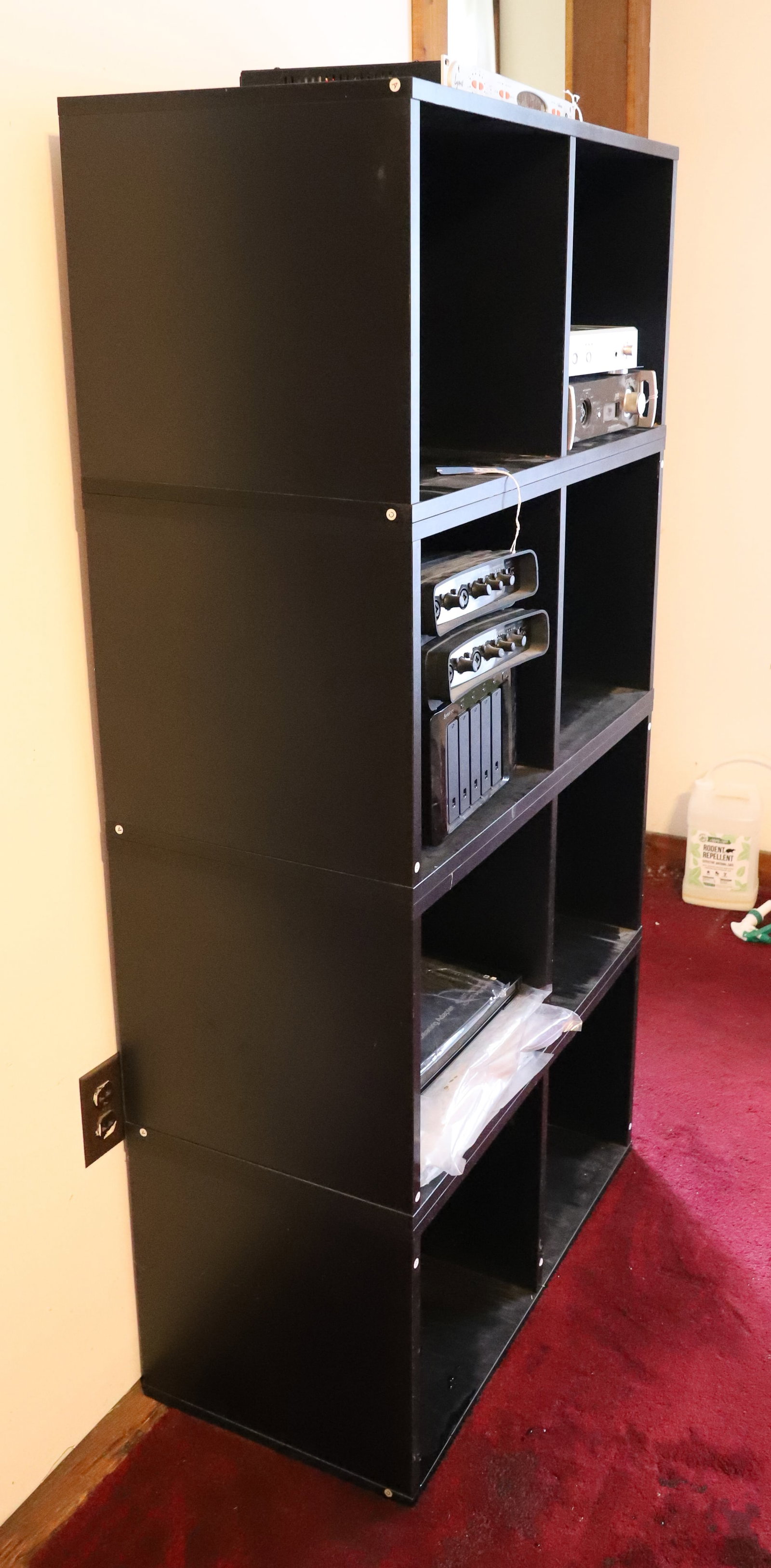 BLACK STACK CABINET AND CD RACK - 2