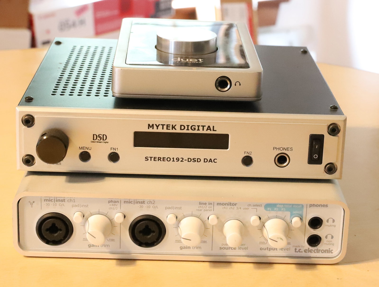 LOT OF AUDIO ITEMS: APOGEE BY DUET, TC ELECTRONIC AND MYTEK DIGITAL PLEASE READ CAREFULLY. THIS IS AN ONLINE ONLY AUCTION. PICK-UP WILL TAKE PLACE AT THE LOCATION OF THE AUCTION AT 1570 HARBOURTON ROCKTOWN RD,