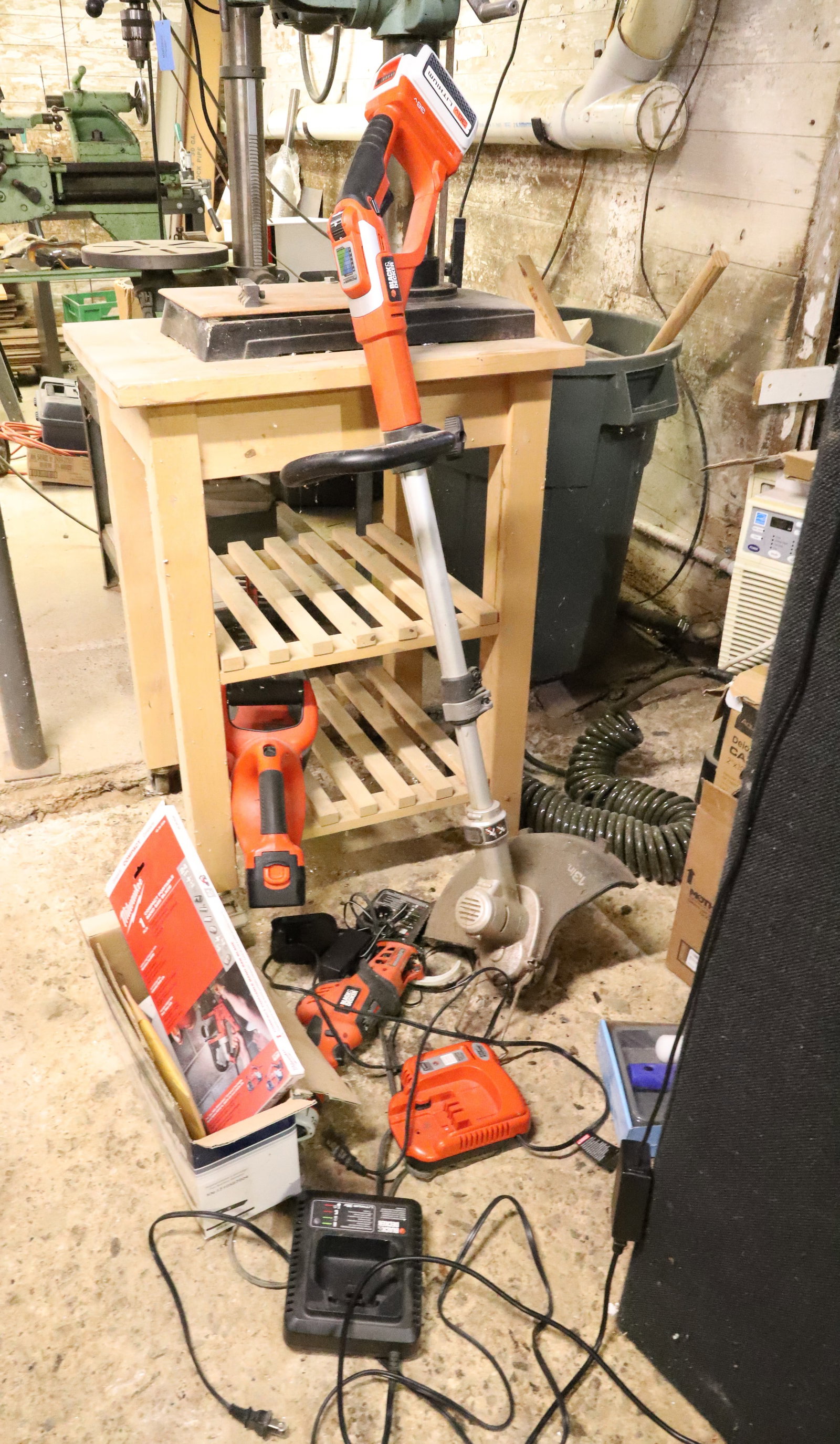 BLACK AND DECKER TOOLS WITH BATTERY: HEDGE TRIMMER, WEED WHACKER, SAW PLEASE READ CAREFULLY. THIS IS AN ONLINE ONLY AUCTION. PICK-UP WILL TAKE PLACE AT THE LOCATION OF THE AUCTION AT 1570 HARBOURTON ROCKTOWN RD, LAMBERTVILLE, NJ. 08530 -