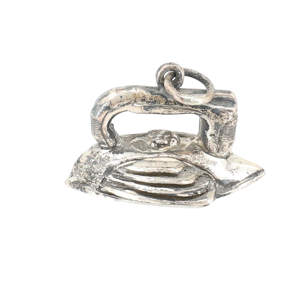 STERLING SILVER IRON CHARM: SWAN IRON. PLEASE READ CAREFULLY - ITEMS MUST BE PAID FOR THROUGH LIVE AUCTIONEERS OR WITH CASH OR CHECK IN PERSON - Terms for Purchasing and Shipping of Auction Items. Please read carefully before bi