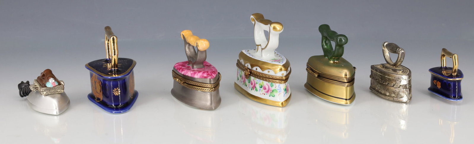 LOT OF MINIATURE IRON PILL CONTAINERS (1 of 8)